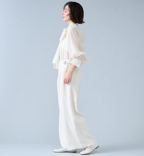 Liesse「ボウタイ付きギャザーブラウス」|シャツ・ブラウス|