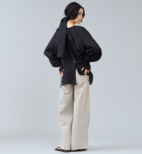 Liesse「ボウタイ付きギャザーブラウス」|シャツ・ブラウス|