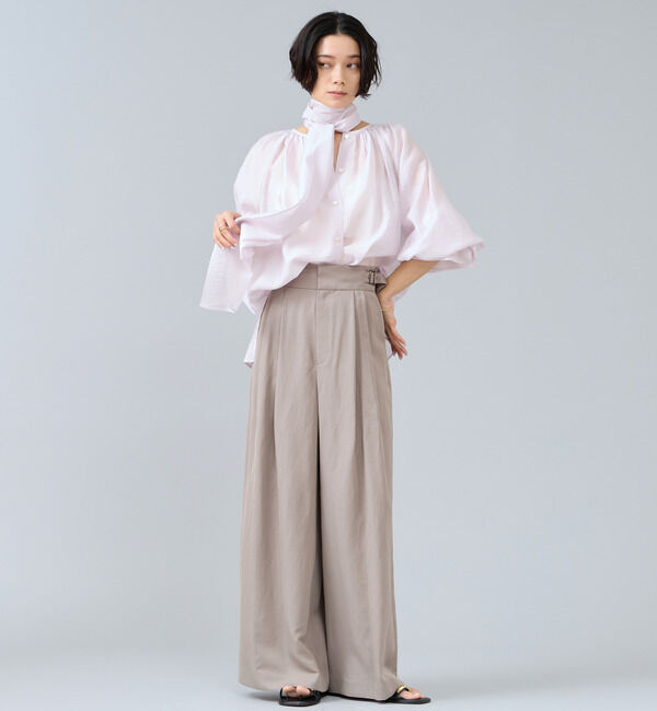 Liesse「ボウタイ付きギャザーブラウス」|シャツ・ブラウス|