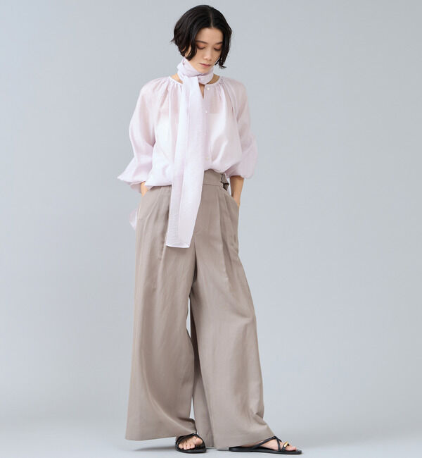 Liesse「ボウタイ付きギャザーブラウス」|シャツ・ブラウス|