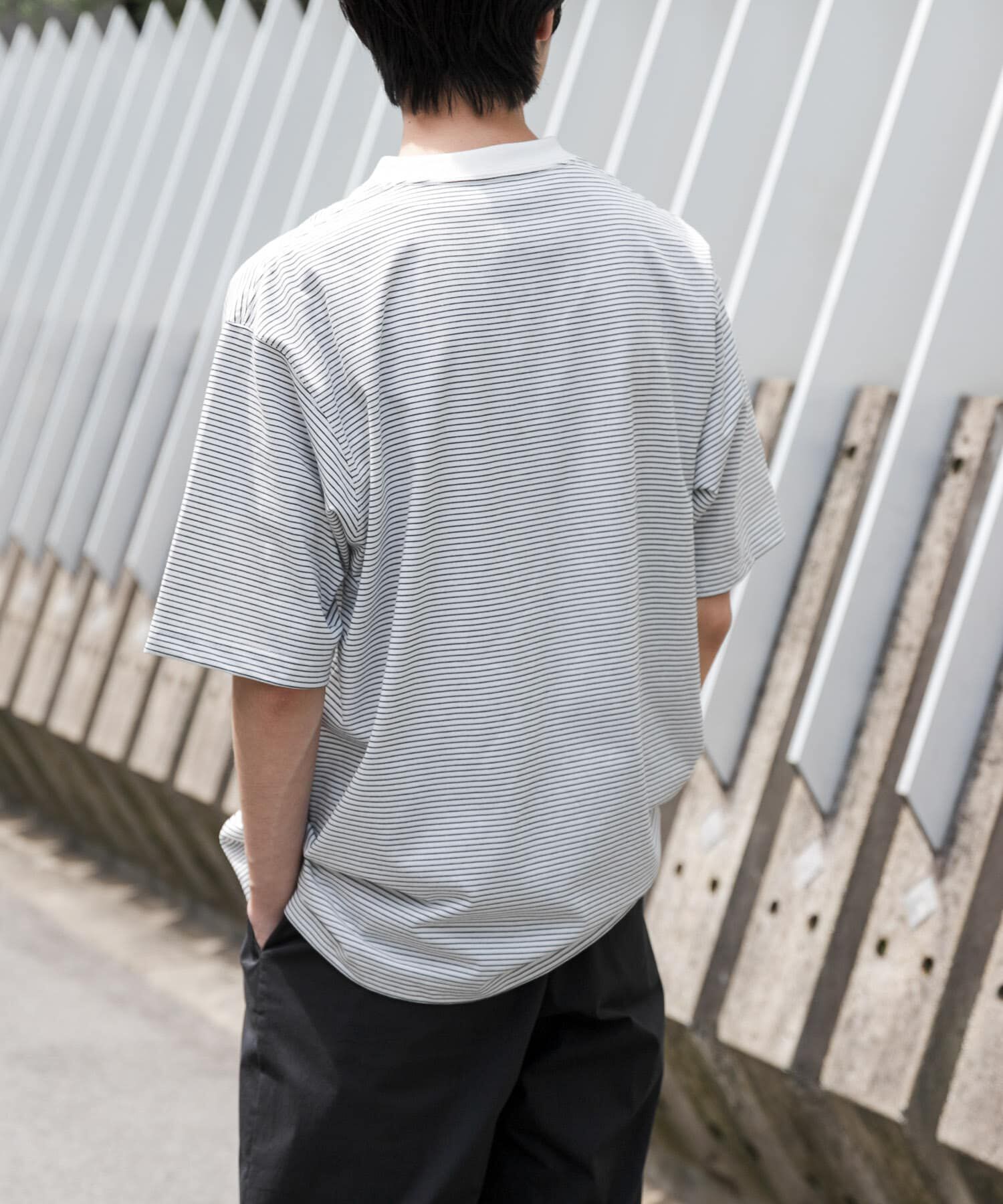 URBAN RESEARCH DOORS「FORK&SPOON　ボーダープレーティングショートスリーブTシャツ」|Tシャツ・カットソー|