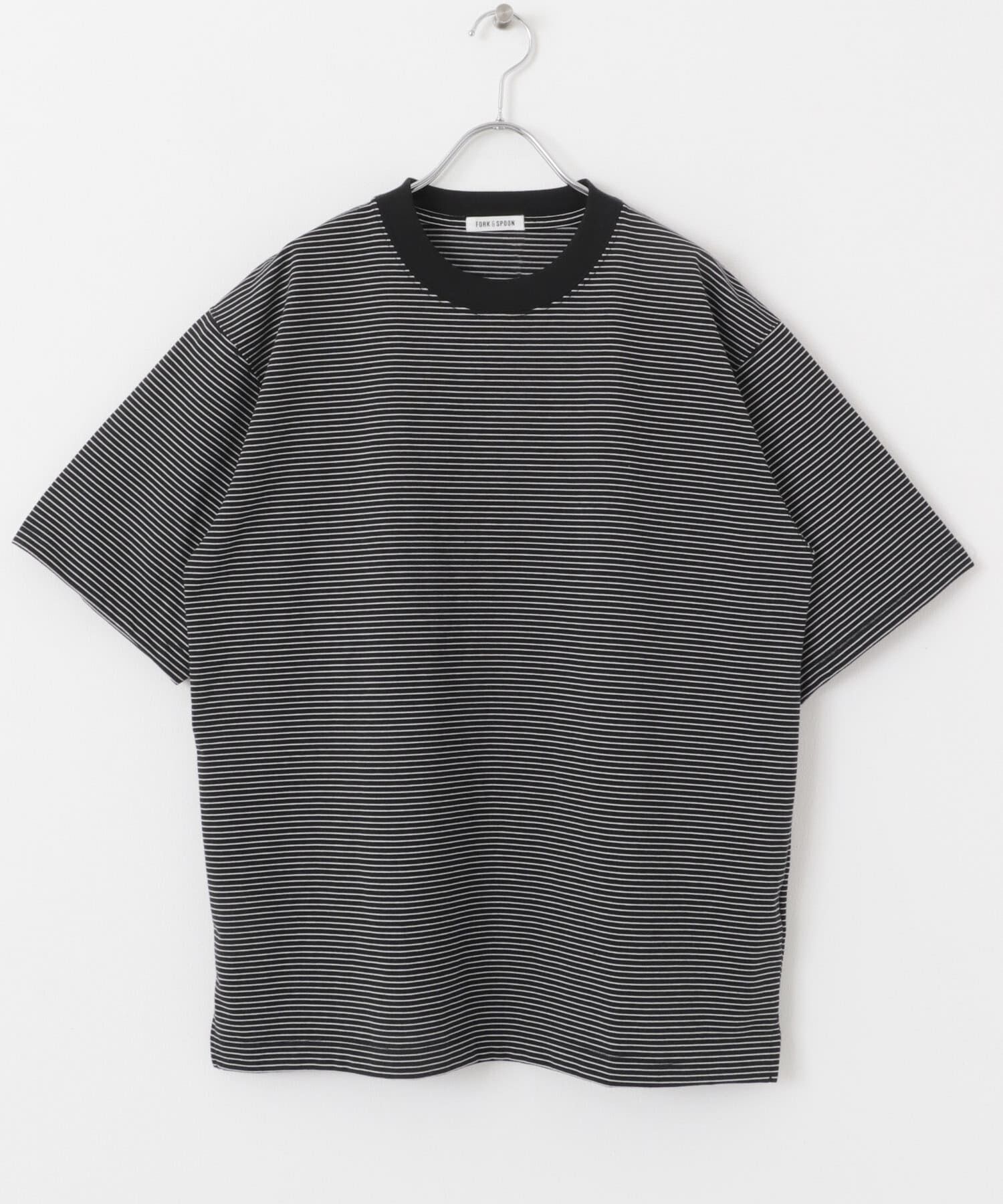 URBAN RESEARCH DOORS「FORK&SPOON　ボーダープレーティングショートスリーブTシャツ」|Tシャツ・カットソー|