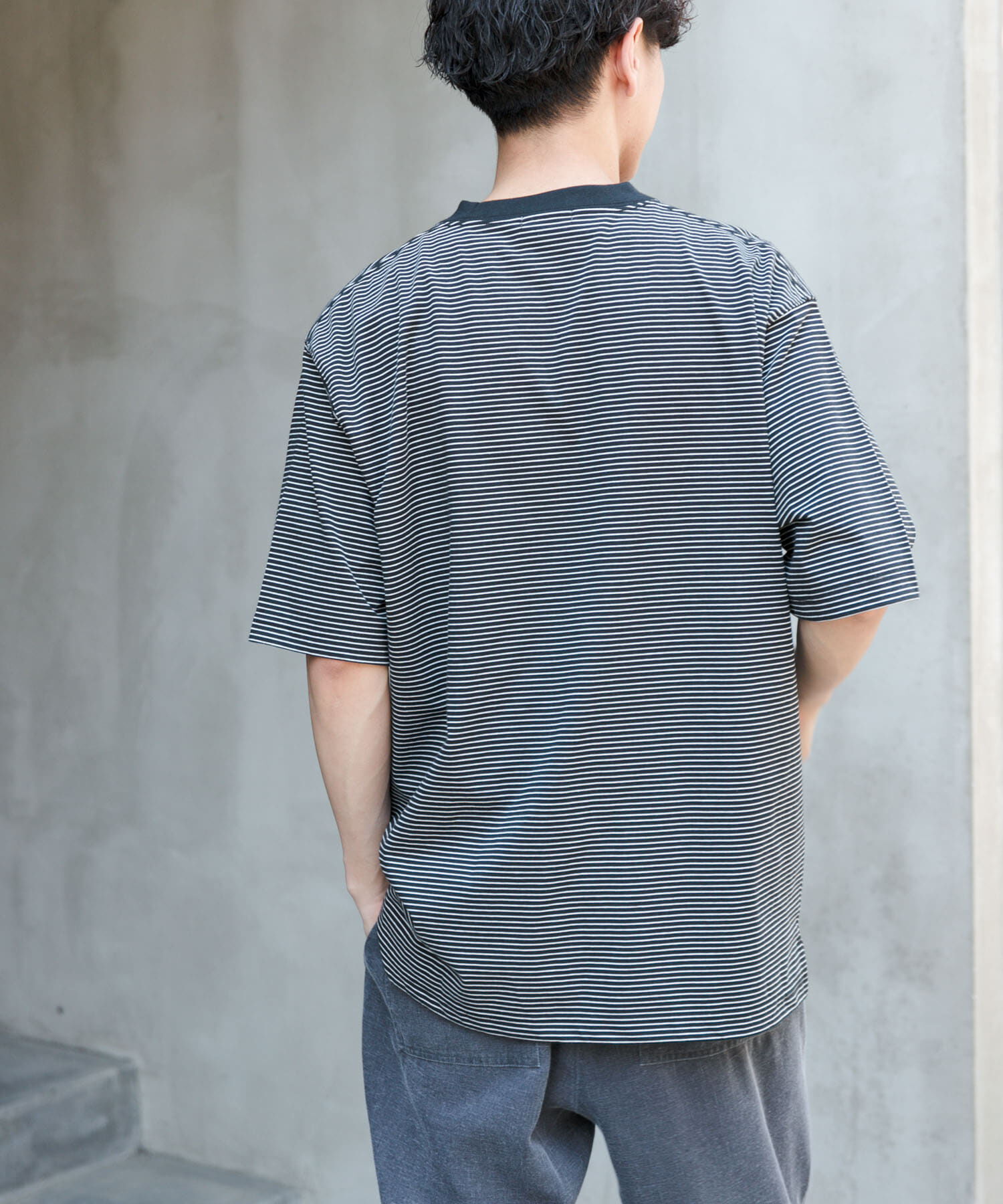 URBAN RESEARCH DOORS「FORK&SPOON　ボーダープレーティングショートスリーブTシャツ」|Tシャツ・カットソー|
