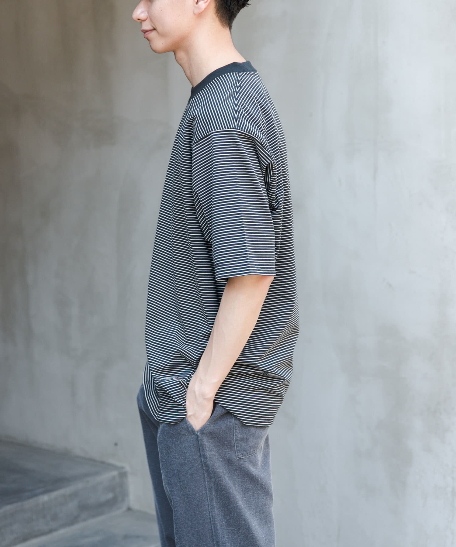 URBAN RESEARCH DOORS「FORK&SPOON　ボーダープレーティングショートスリーブTシャツ」|Tシャツ・カットソー|