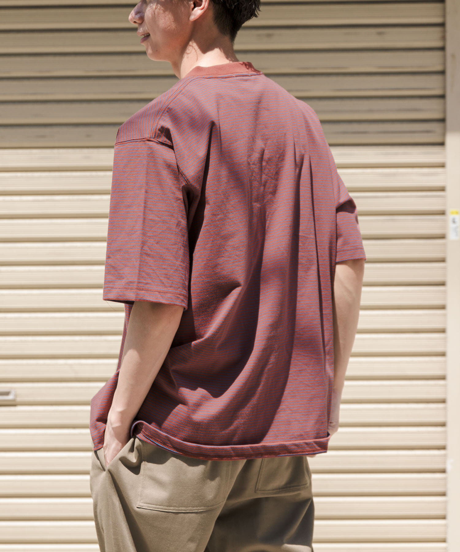 URBAN RESEARCH DOORS「FORK&SPOON　ボーダープレーティングショートスリーブTシャツ」|Tシャツ・カットソー|