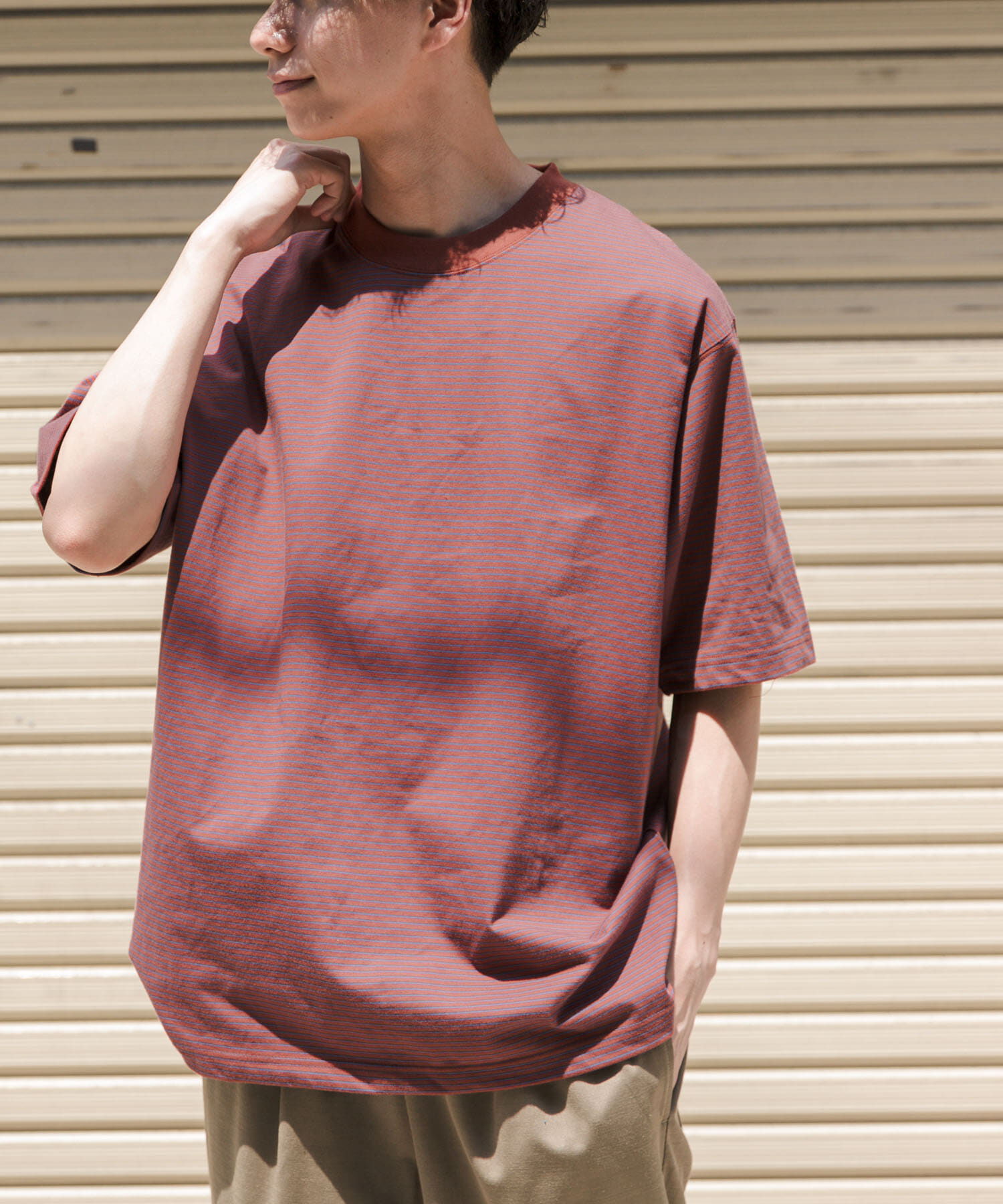 URBAN RESEARCH DOORS「FORK&SPOON　ボーダープレーティングショートスリーブTシャツ」|Tシャツ・カットソー|