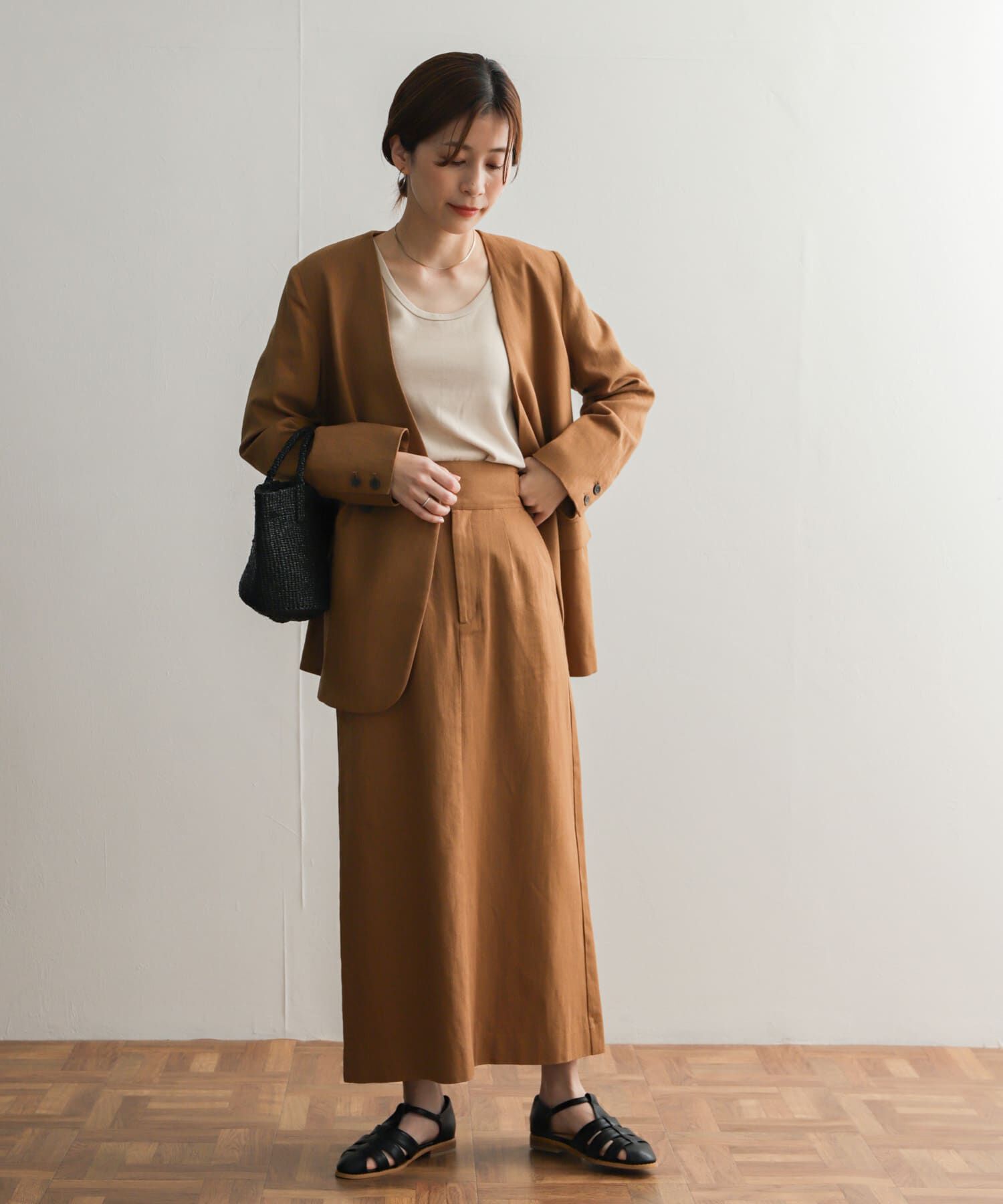 URBAN RESEARCH DOORS「コットンリネングルカスカート」|スカート|