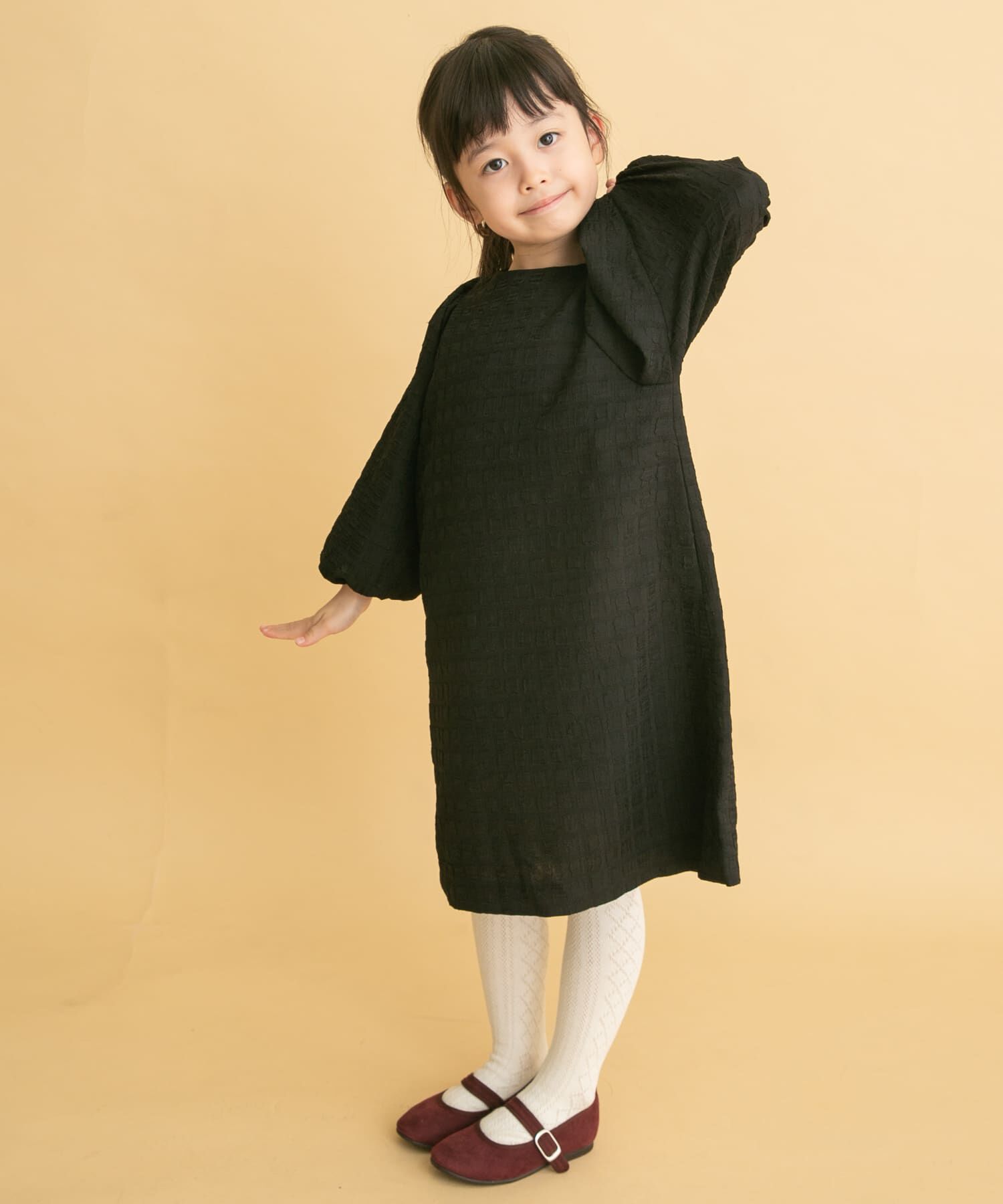 URBAN RESEARCH DOORS「チェック柄ドレスワンピース(KIDS)」|ワンピース|ブラック