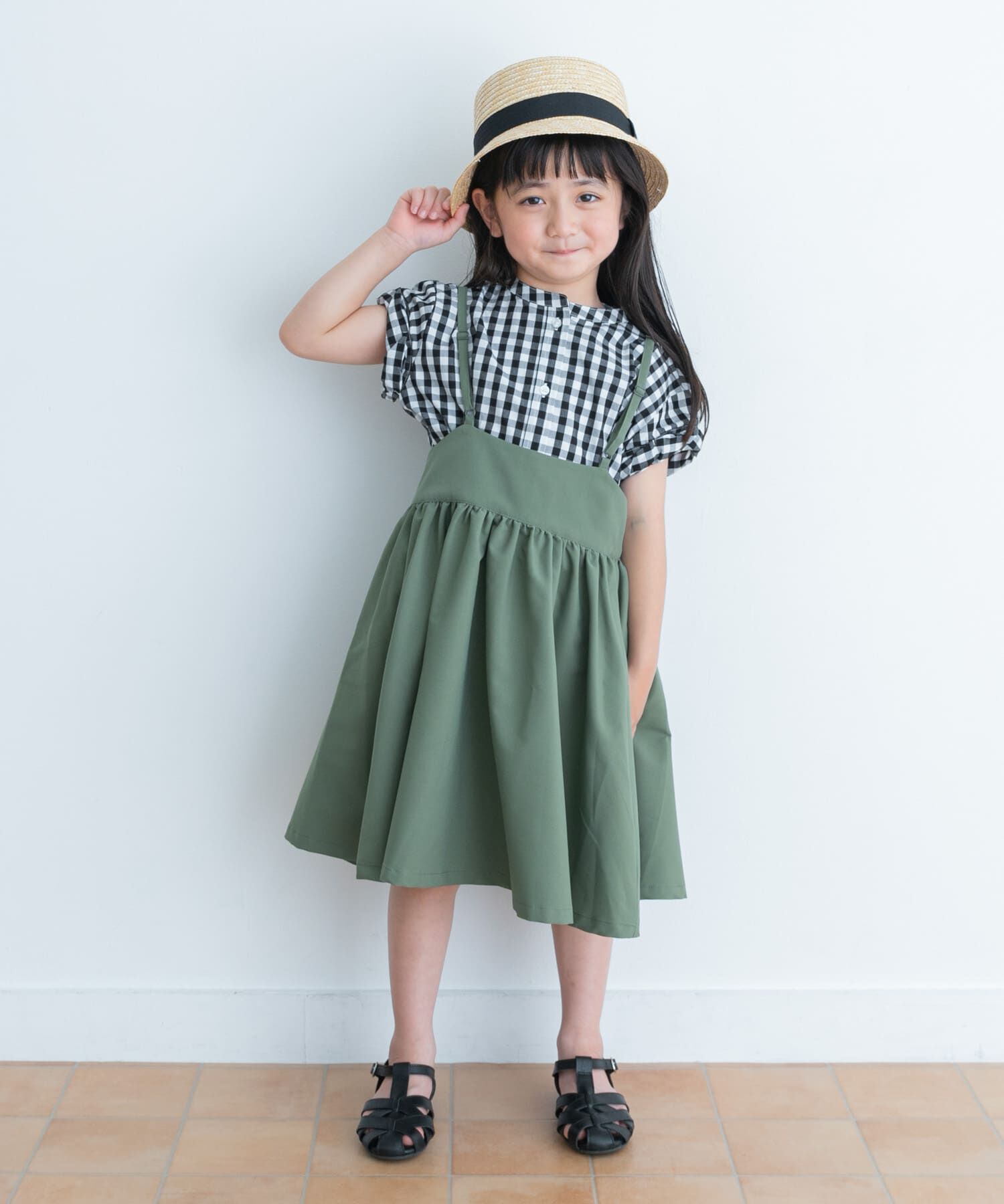 URBAN RESEARCH DOORS「キャミソールジャンパースカート(KIDS)」|ワンピース|カーキ