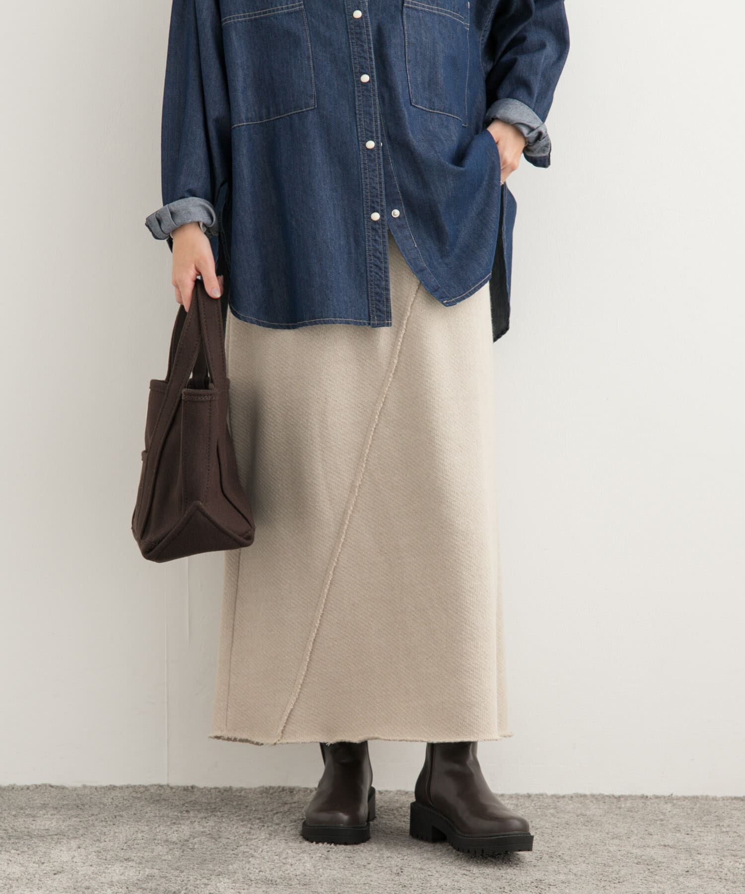 URBAN RESEARCH DOORS「ローゲージインレイイージースカート」|スカート|