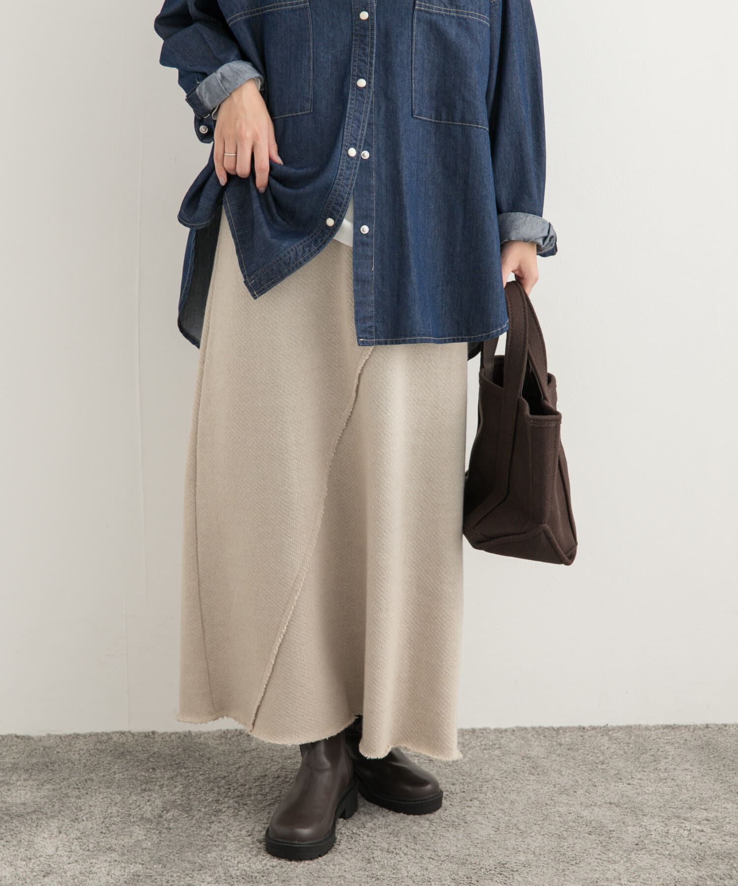 URBAN RESEARCH DOORS「ローゲージインレイイージースカート」|スカート|