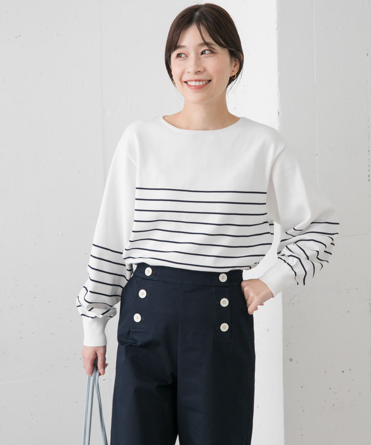 URBAN RESEARCH DOORS「ウォッシャブルUVボーダーニット」|ニット・セーター|