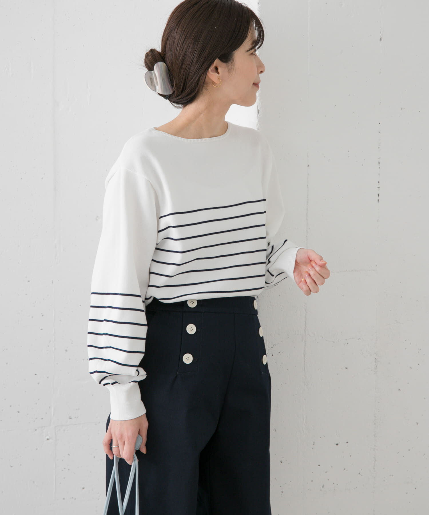 URBAN RESEARCH DOORS「ウォッシャブルUVボーダーニット」|ニット・セーター|