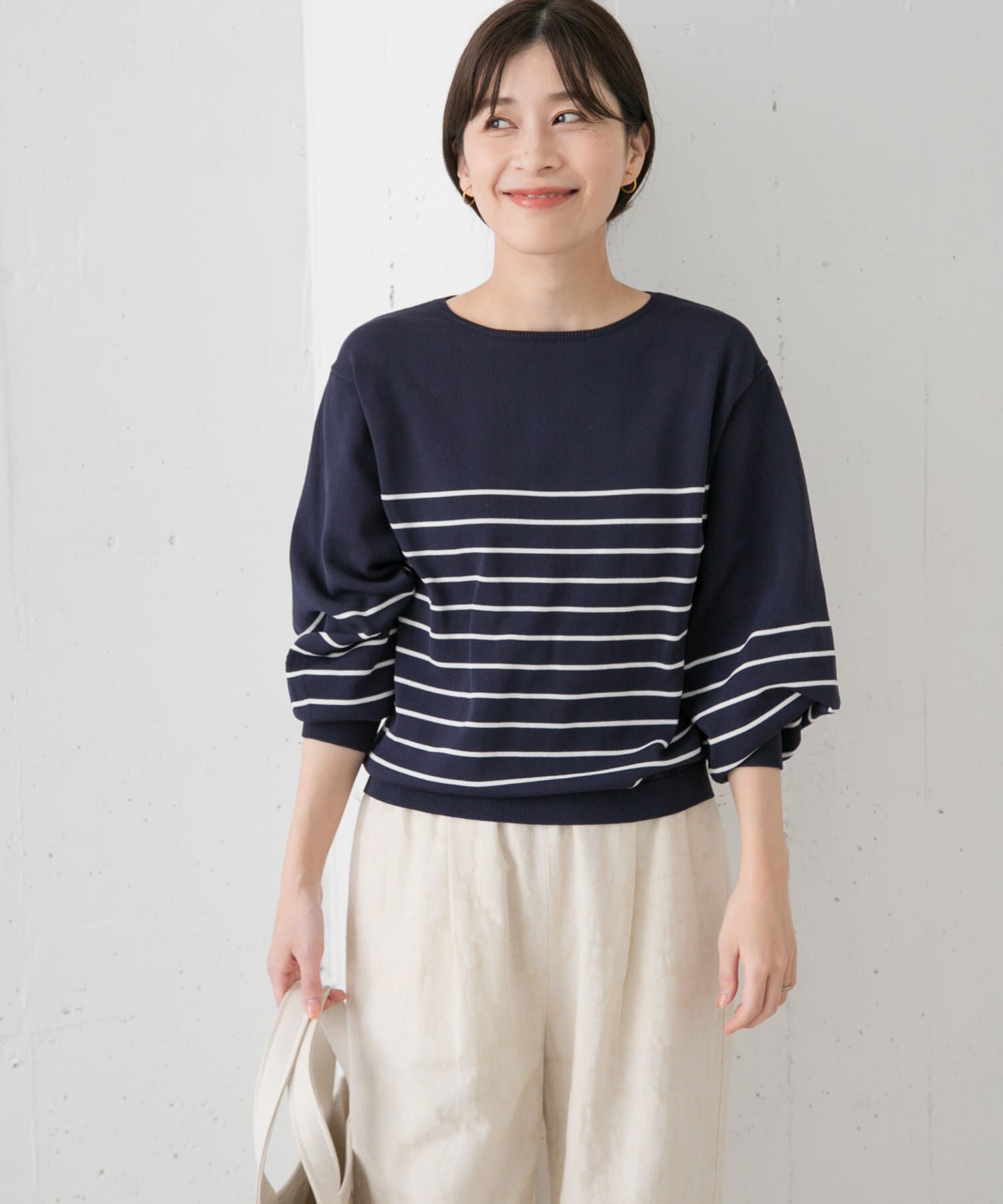 URBAN RESEARCH DOORS「ウォッシャブルUVボーダーニット」|ニット・セーター|