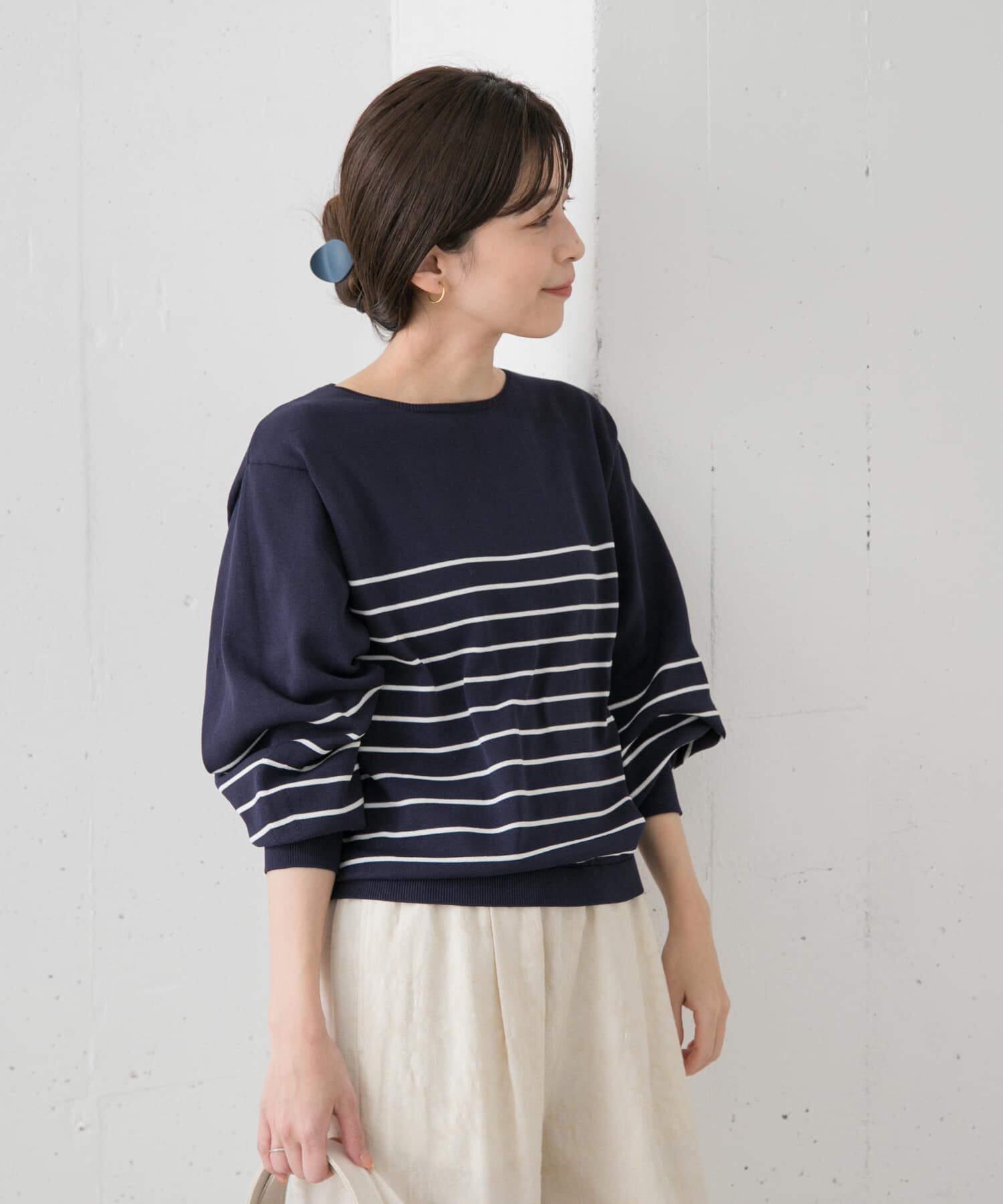 URBAN RESEARCH DOORS「ウォッシャブルUVボーダーニット」|ニット・セーター|