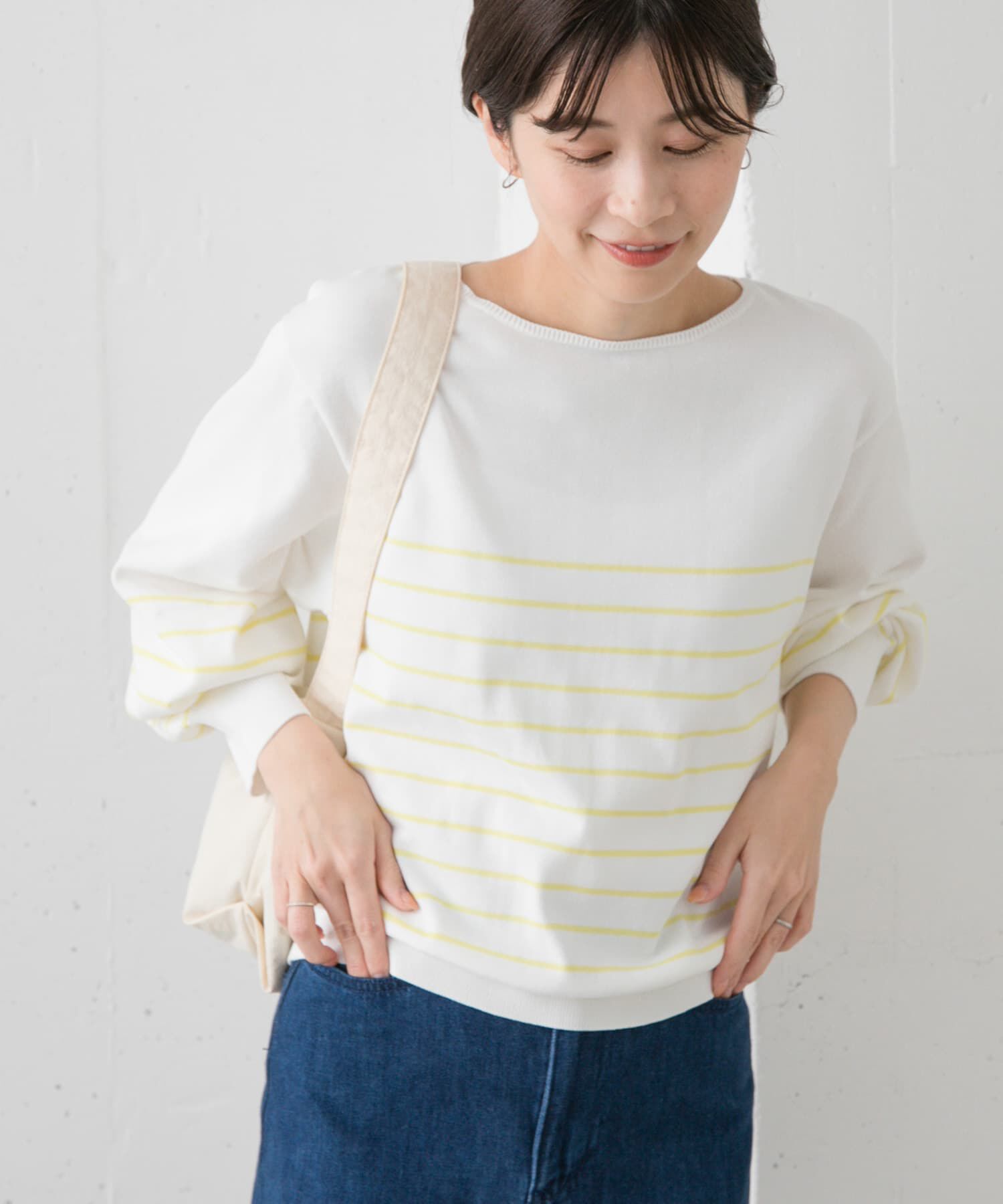 URBAN RESEARCH DOORS「ウォッシャブルUVボーダーニット」|ニット・セーター|