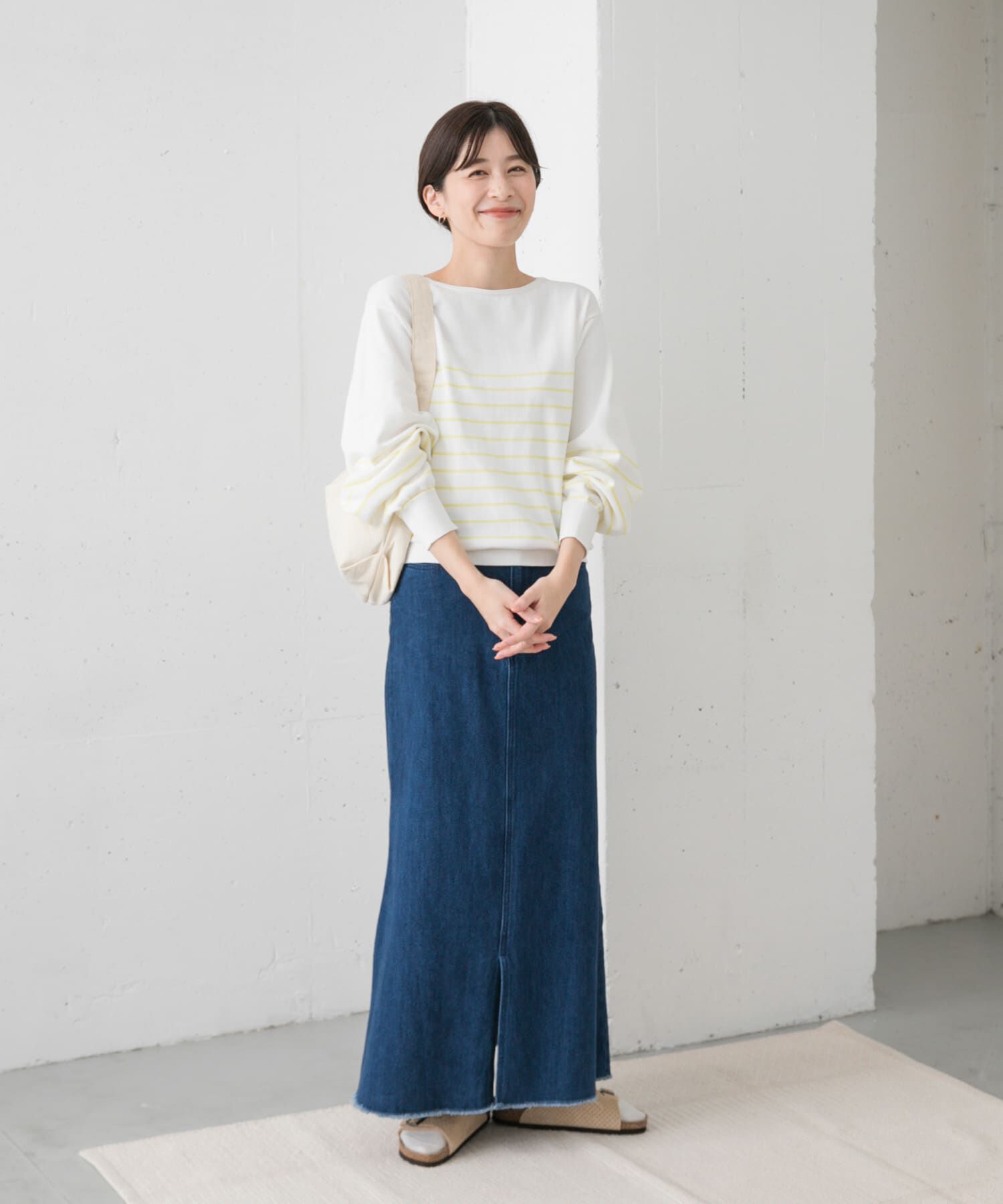 URBAN RESEARCH DOORS「ウォッシャブルUVボーダーニット」|ニット・セーター|