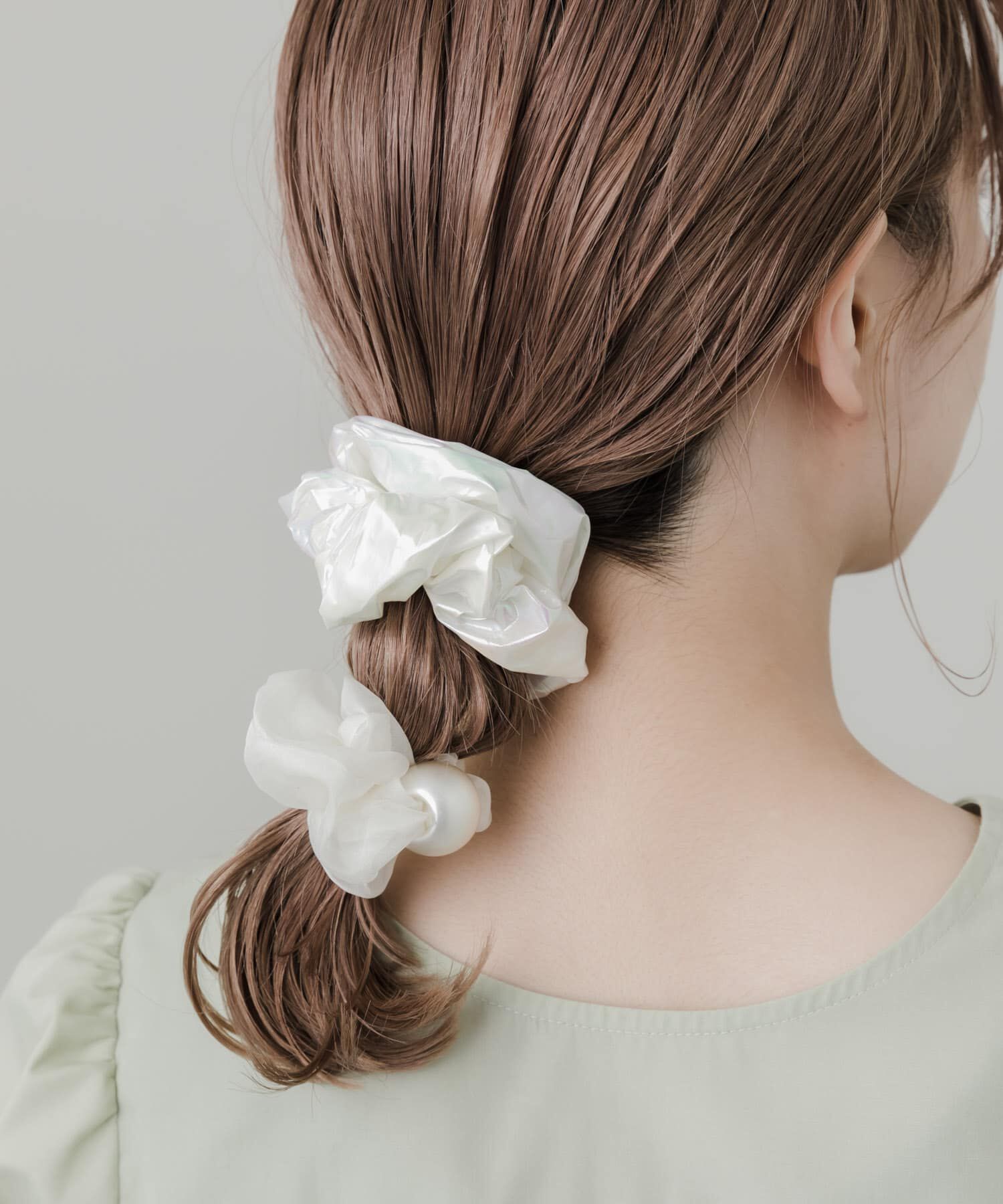 SMELLY「メタリックパール2セットシュシュ」|ヘアゴム・シュシュ|