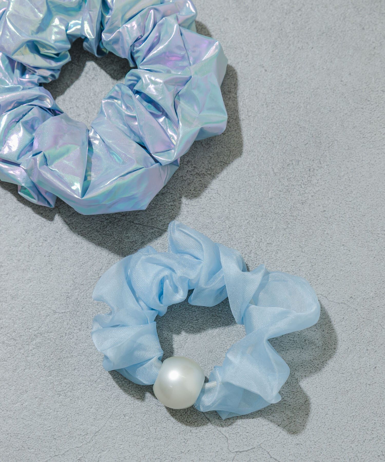 SMELLY「メタリックパール2セットシュシュ」|ヘアゴム・シュシュ|