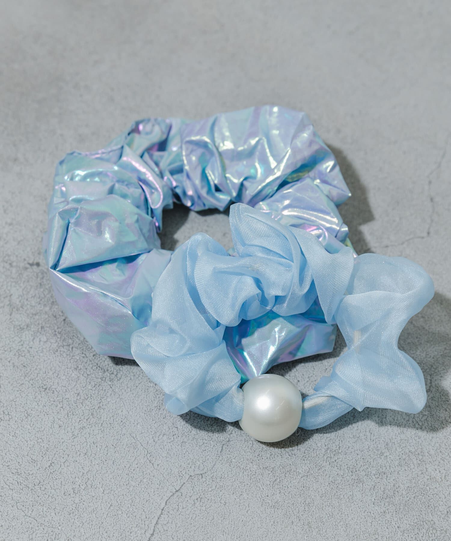 SMELLY「メタリックパール2セットシュシュ」|ヘアゴム・シュシュ|