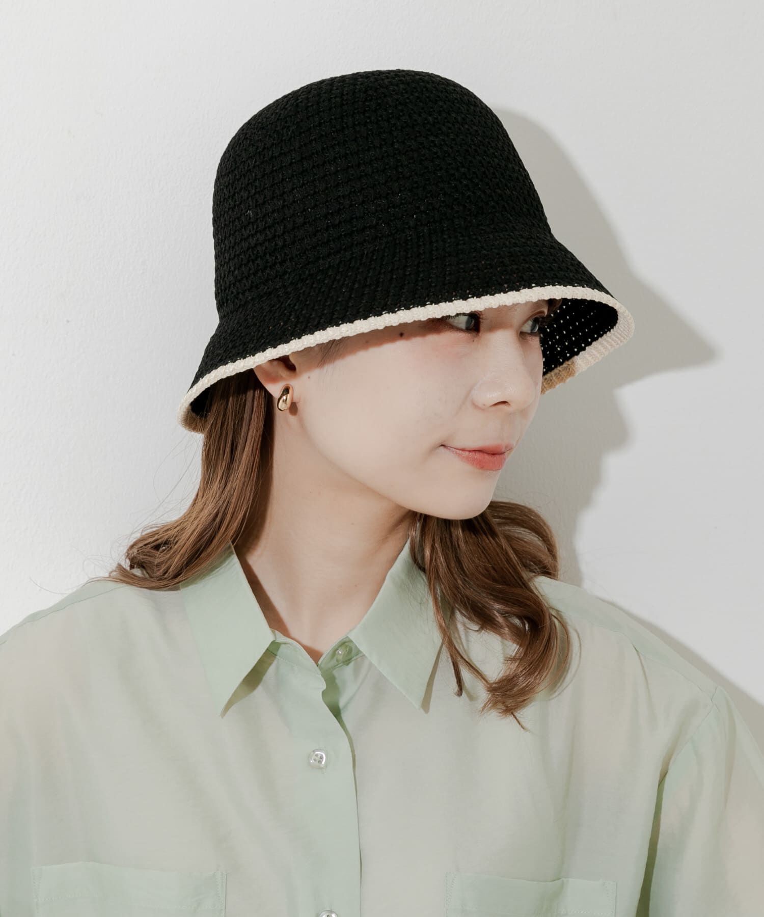 SMELLY「バイカラーシンプルハット」|ハット|ブラック