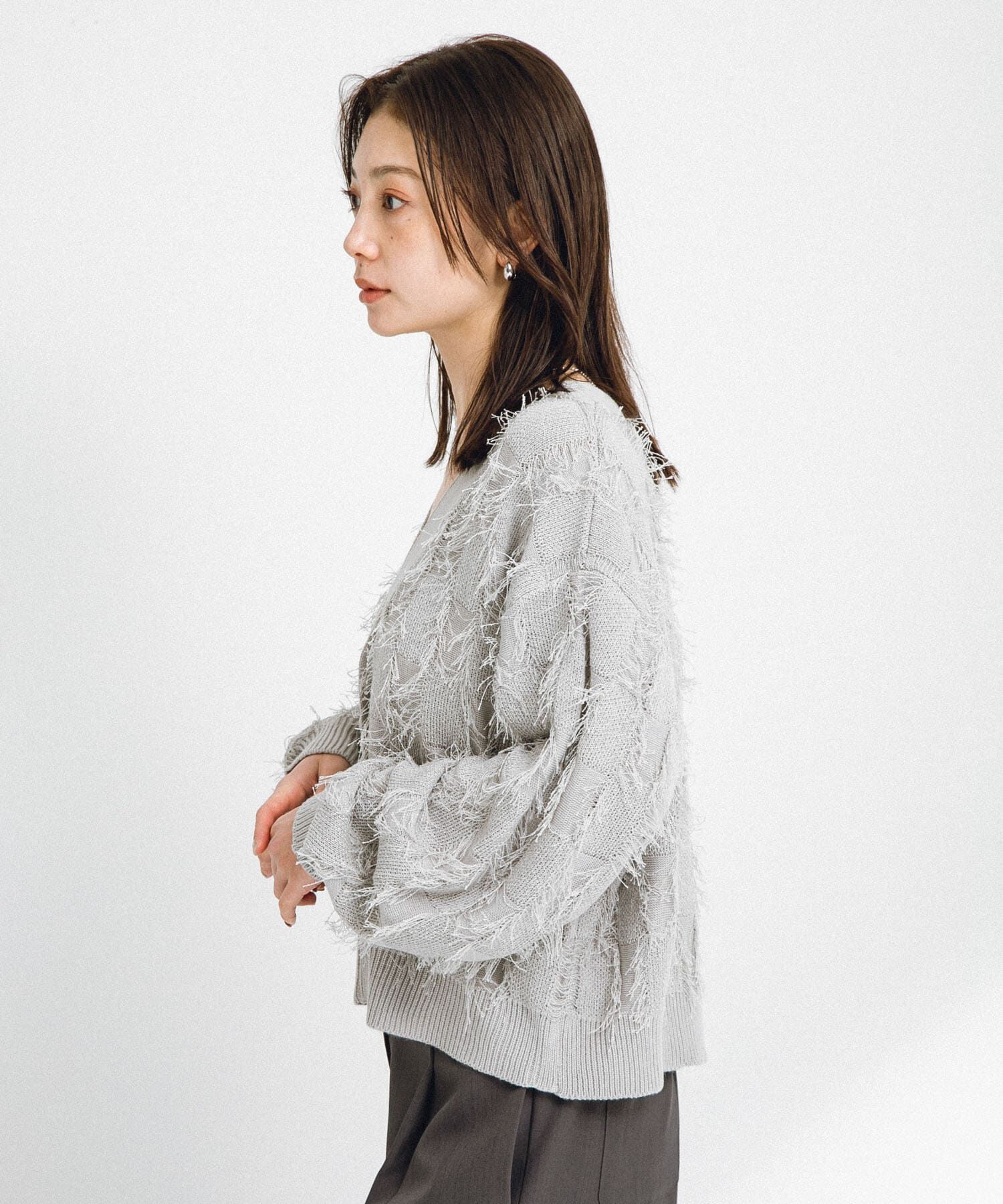 Sonny Label 「フェザーフリンジニットカーディガン」|カーディガン|