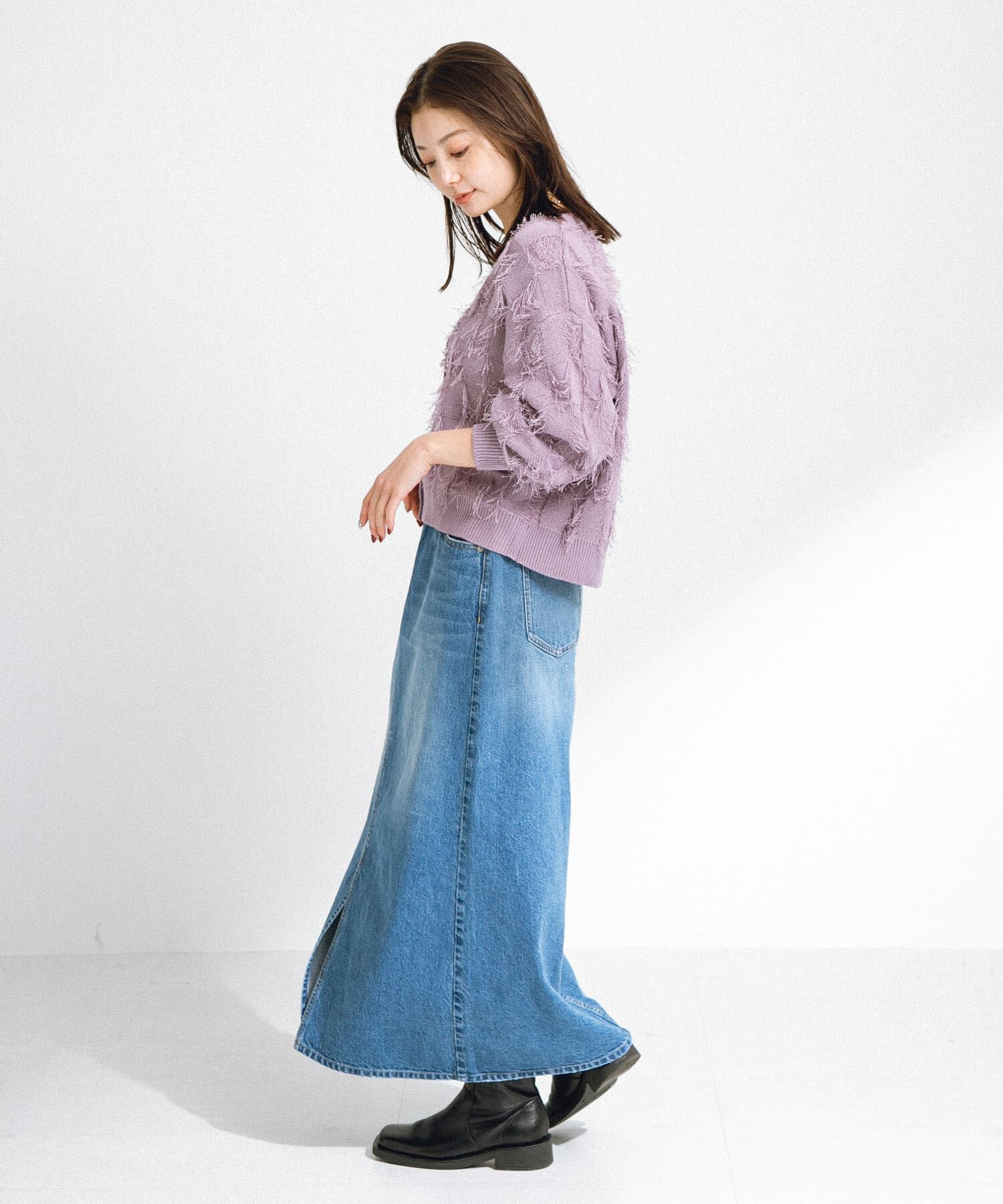 Sonny Label 「フェザーフリンジニットカーディガン」|カーディガン|