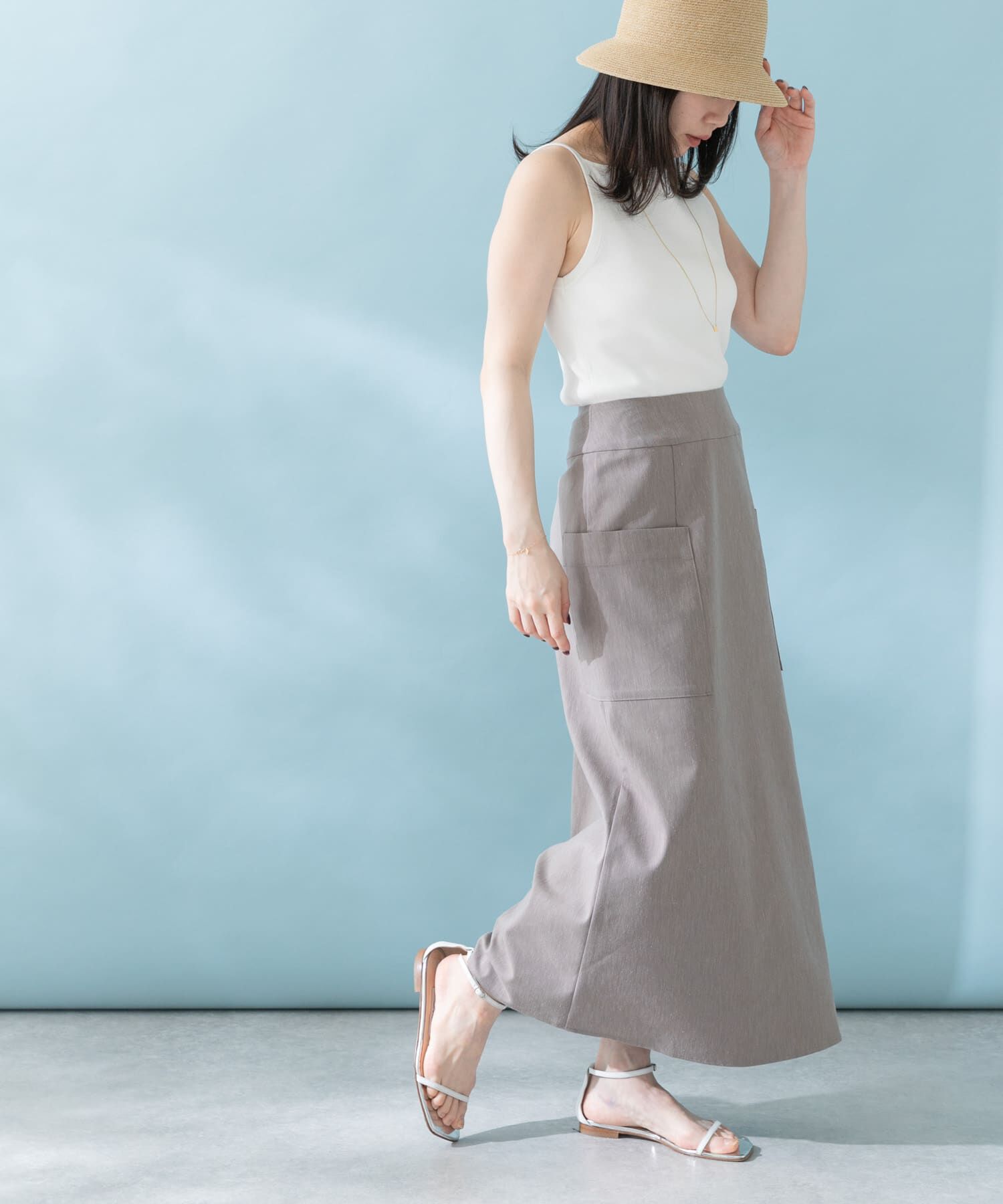 URBAN RESEARCH ROSSO「リネンストレッチスリットスカート」|スカート|