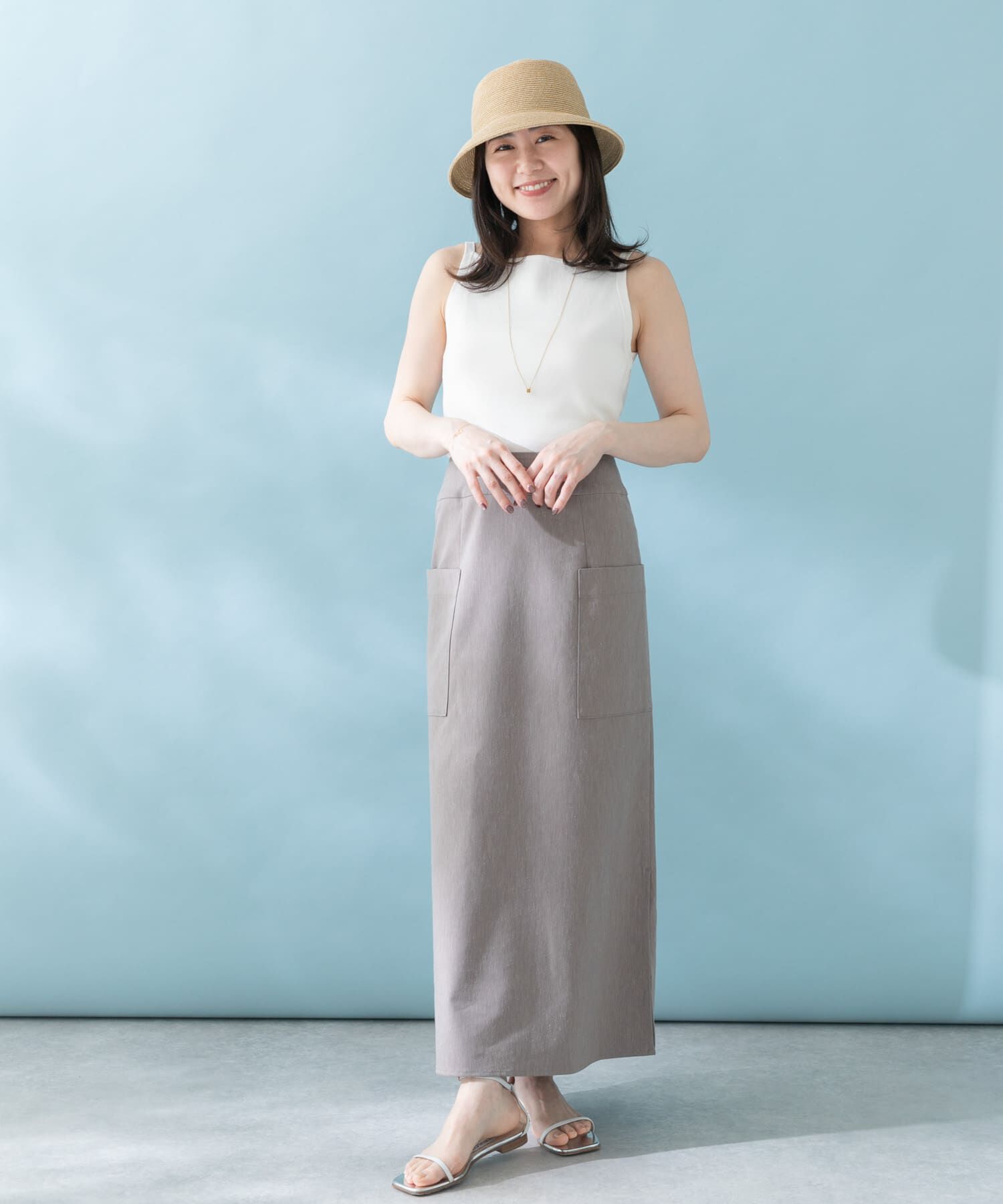 URBAN RESEARCH ROSSO「リネンストレッチスリットスカート」|スカート|