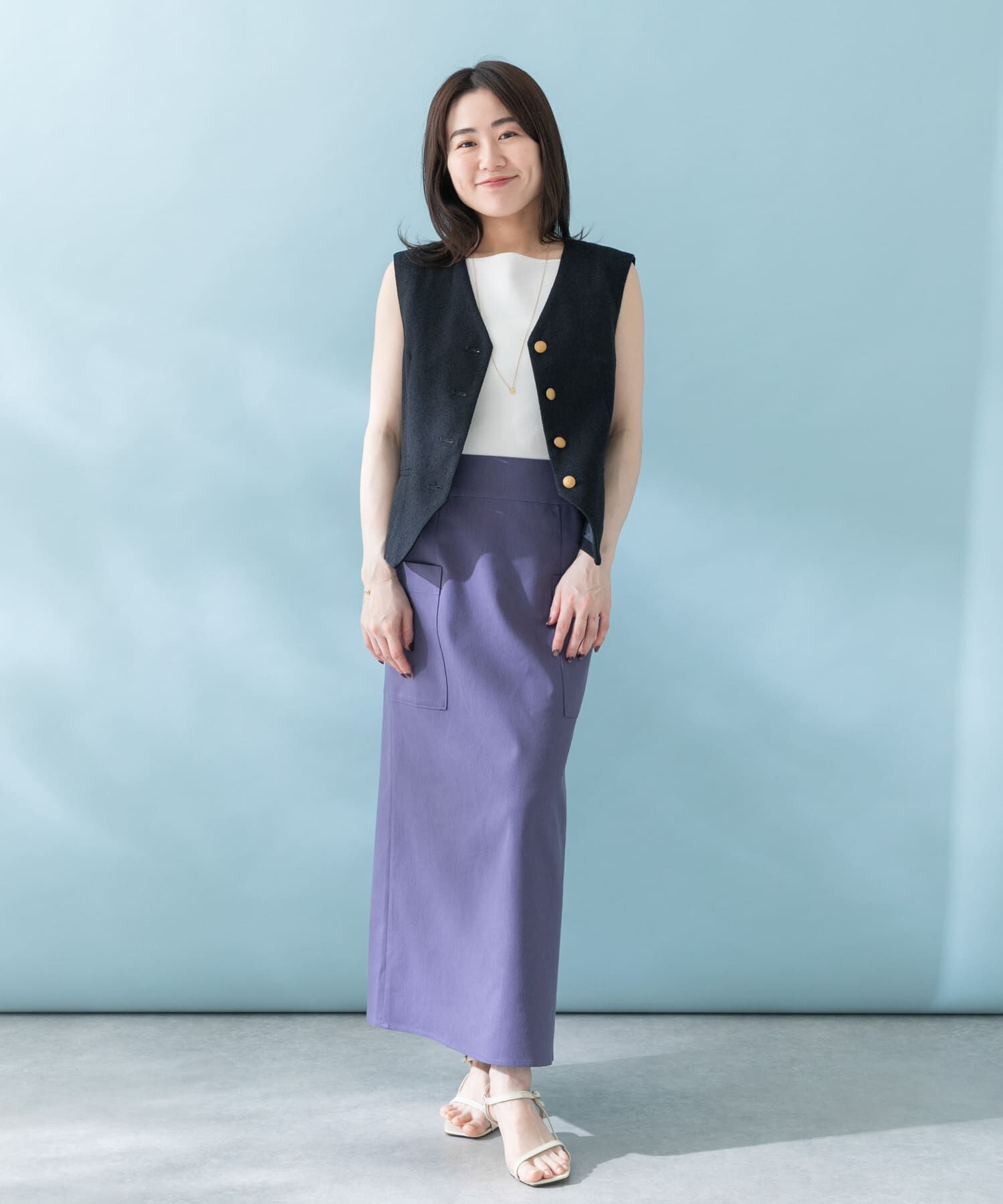 URBAN RESEARCH ROSSO「リネンストレッチスリットスカート」|スカート|