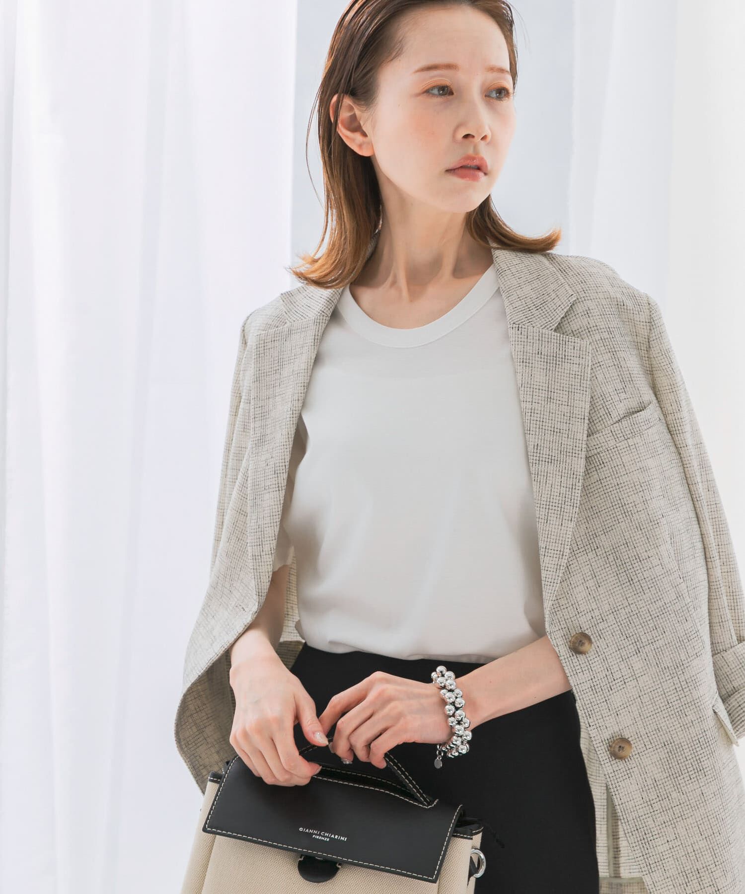 URBAN RESEARCH ROSSO「スーピマコットンUネックカットソー」|Tシャツ・カットソー|