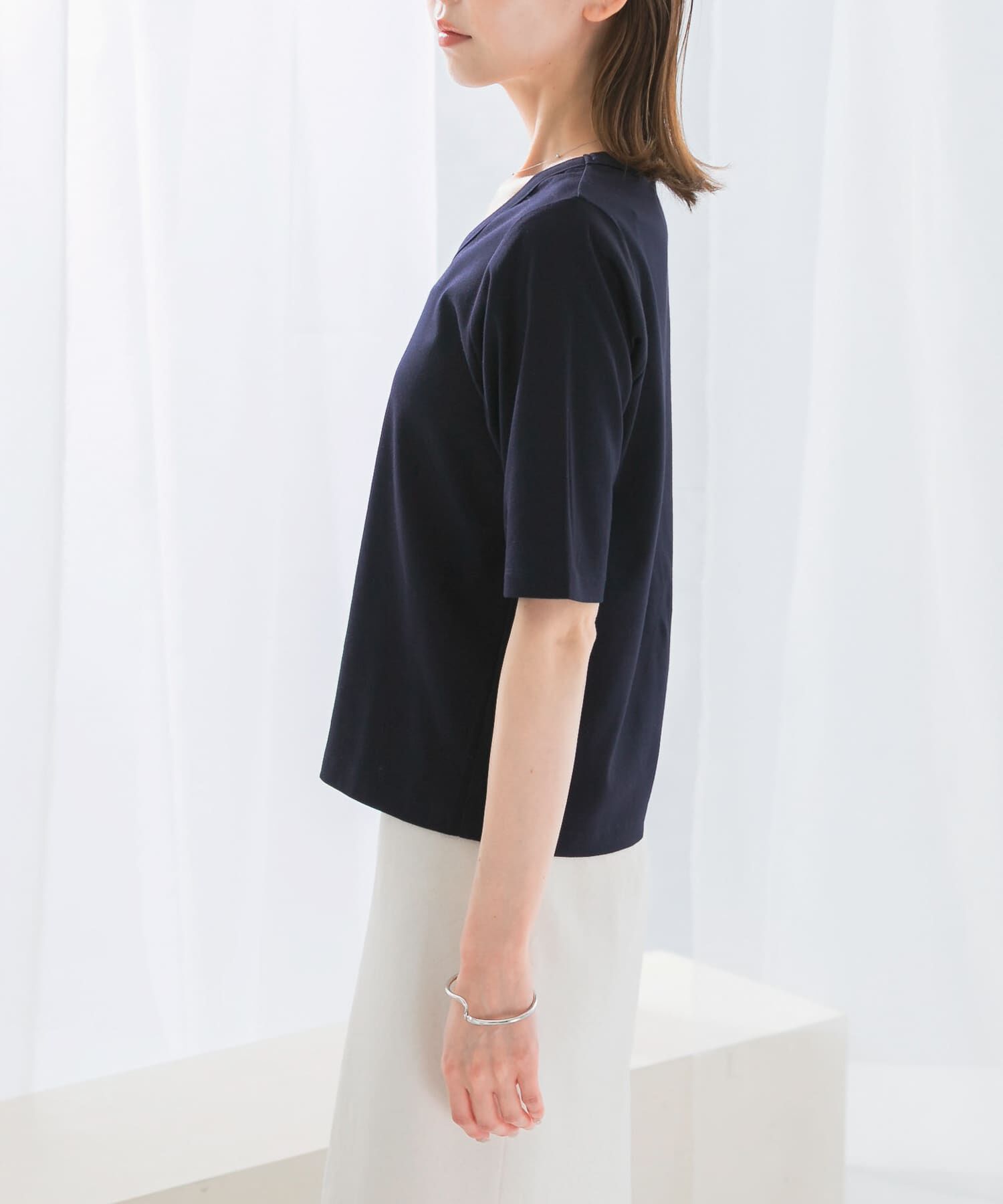 URBAN RESEARCH ROSSO「スーピマコットンUネックカットソー」|Tシャツ・カットソー|