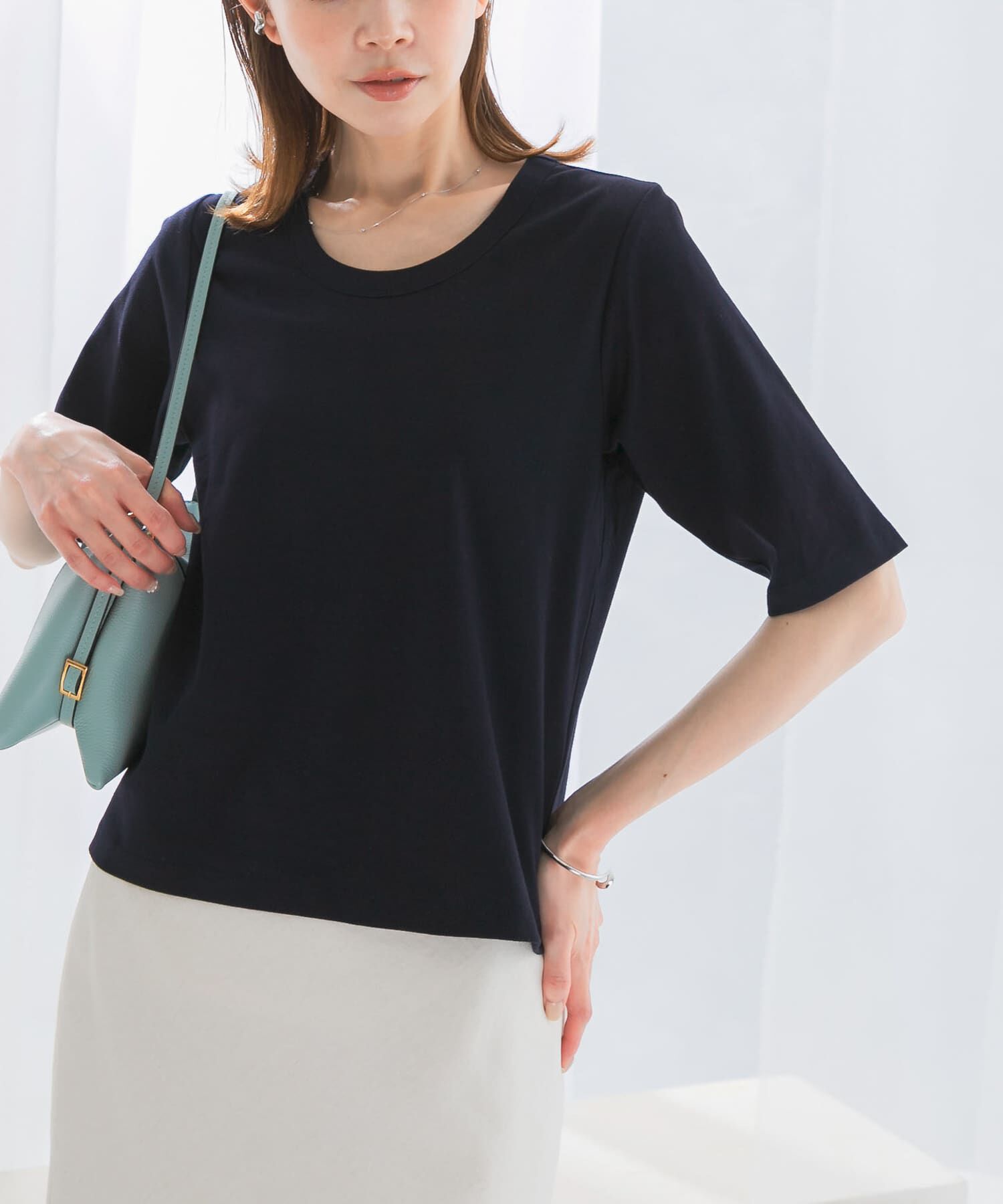 URBAN RESEARCH ROSSO「スーピマコットンUネックカットソー」|Tシャツ・カットソー|