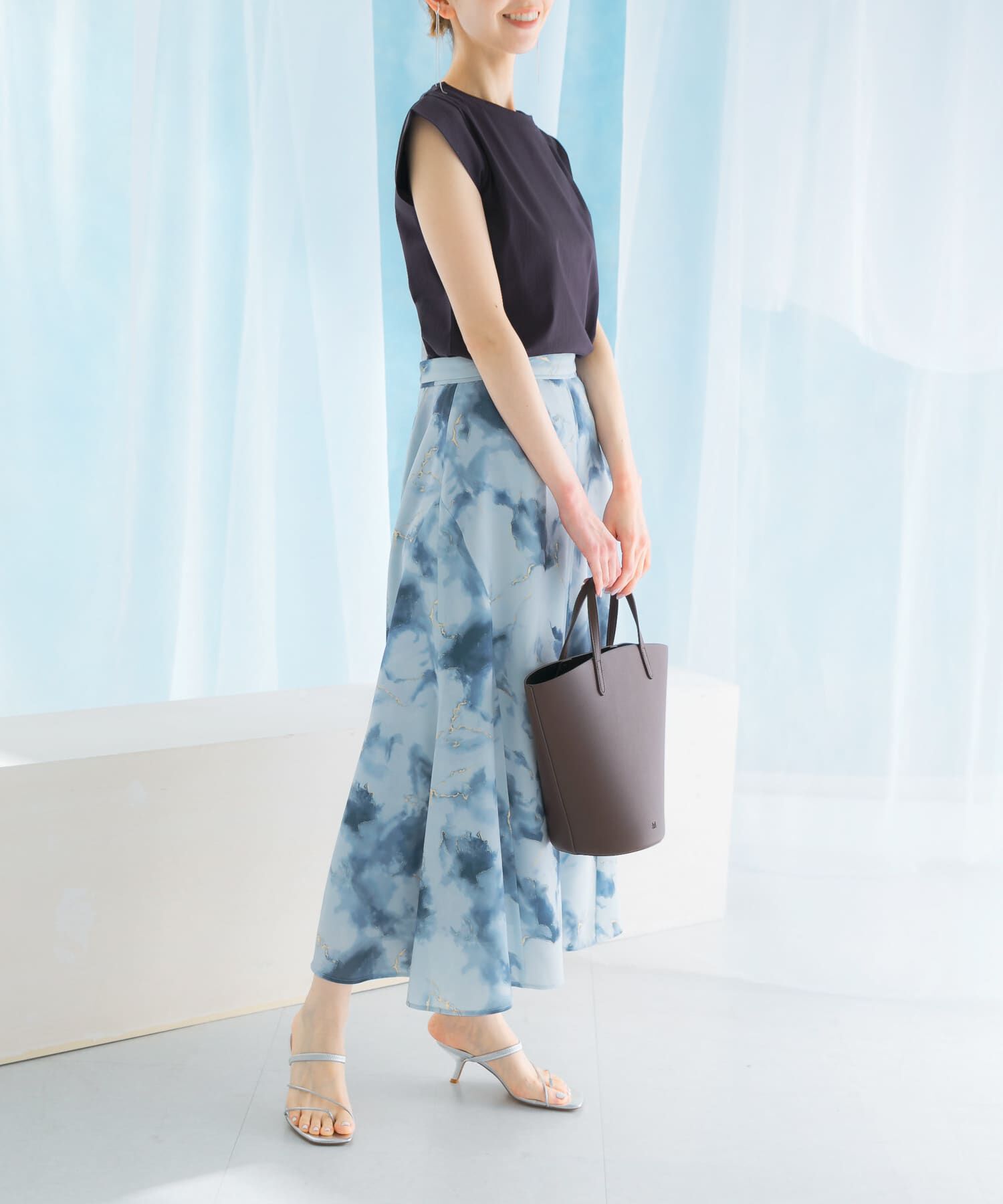 URBAN RESEARCH ROSSO「前後2WAYマーブルプリントフレアスカート」|スカート|