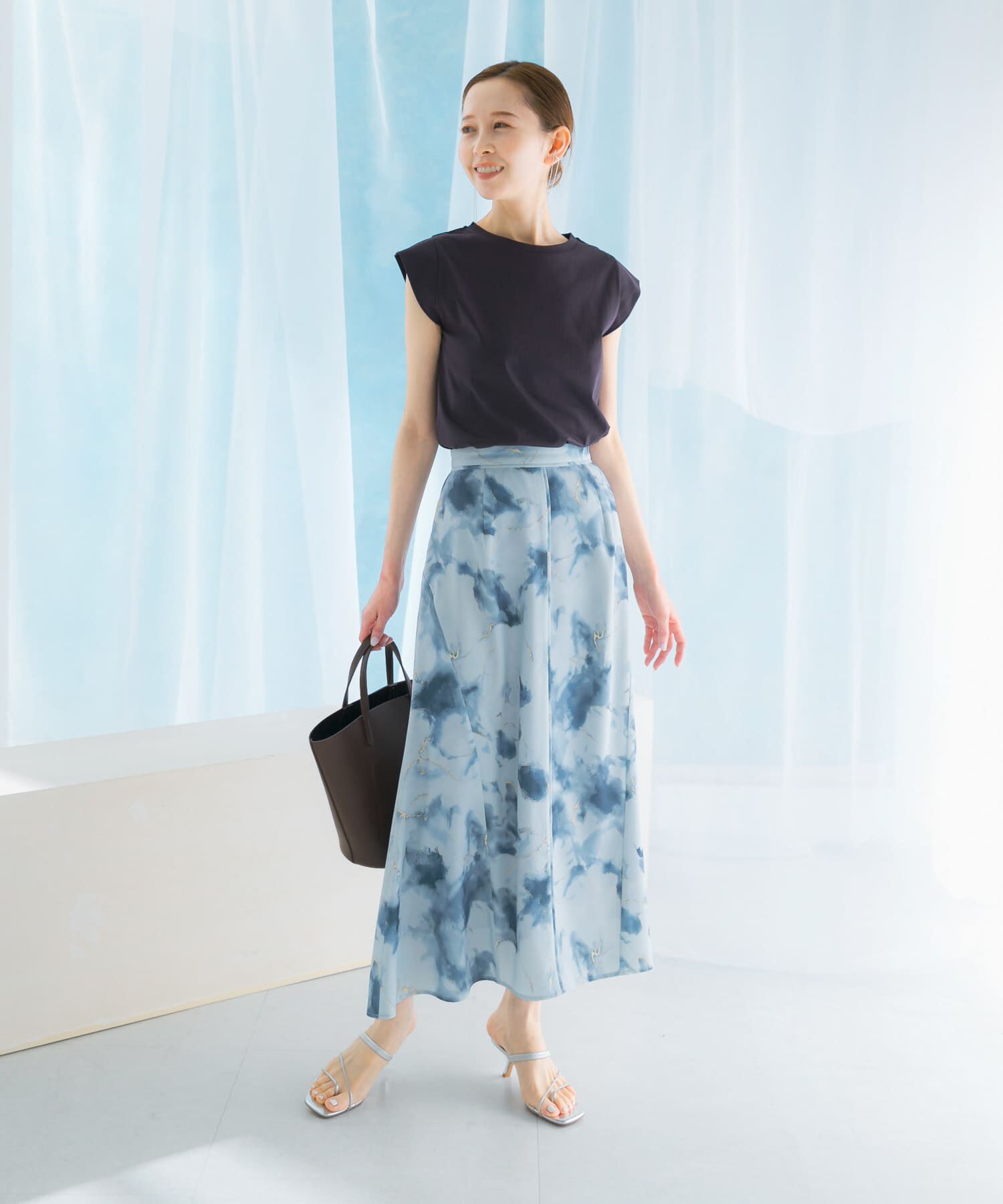 URBAN RESEARCH ROSSO「前後2WAYマーブルプリントフレアスカート」|スカート|