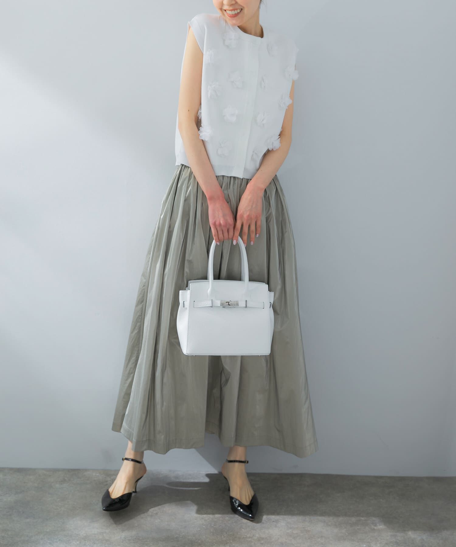 URBAN RESEARCH ROSSO「グロッシーギャザースカート」|スカート|