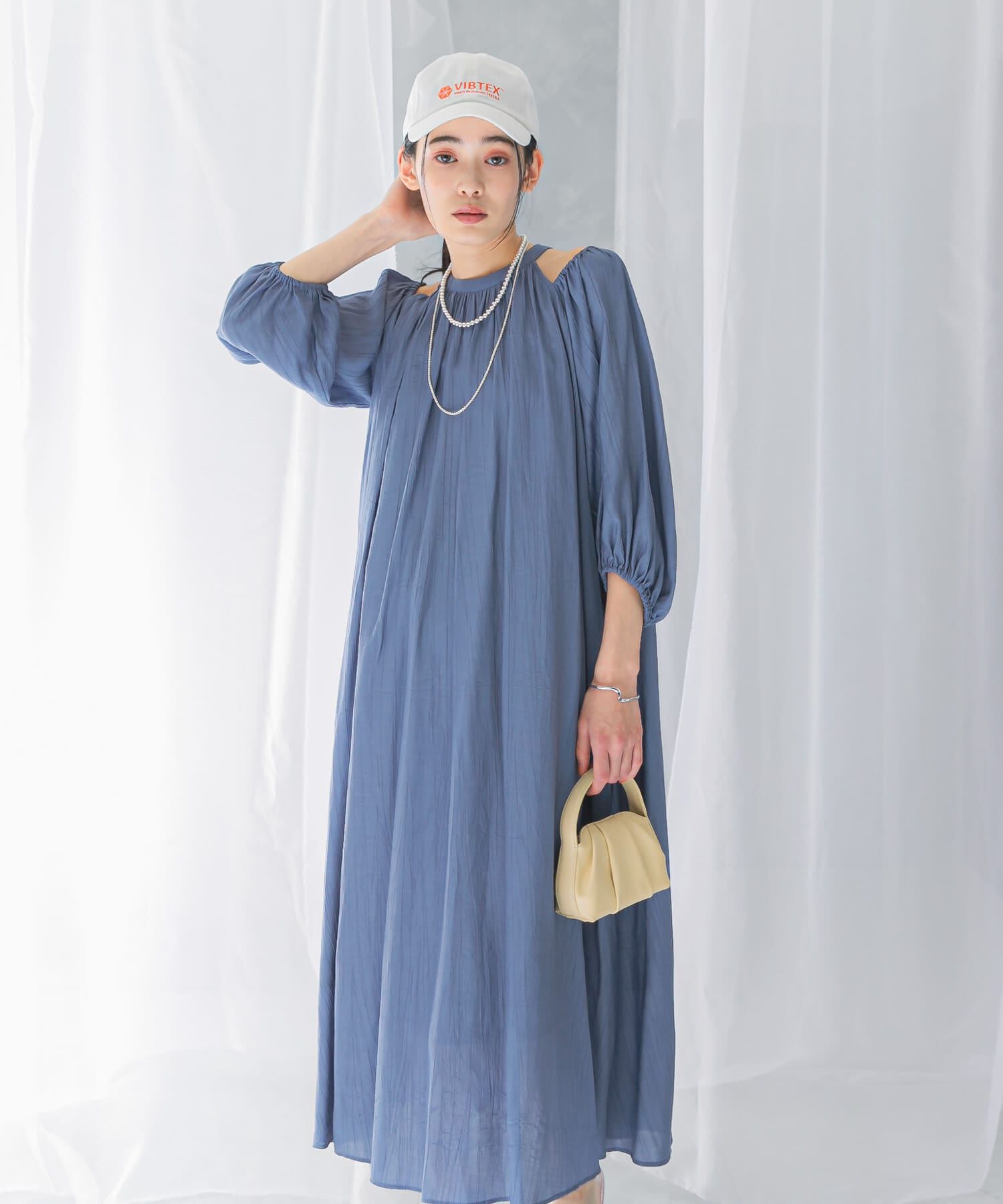 URBAN RESEARCH ROSSO「リネンライク2wayオフショルワンピース」|ワンピース|ライトブルー