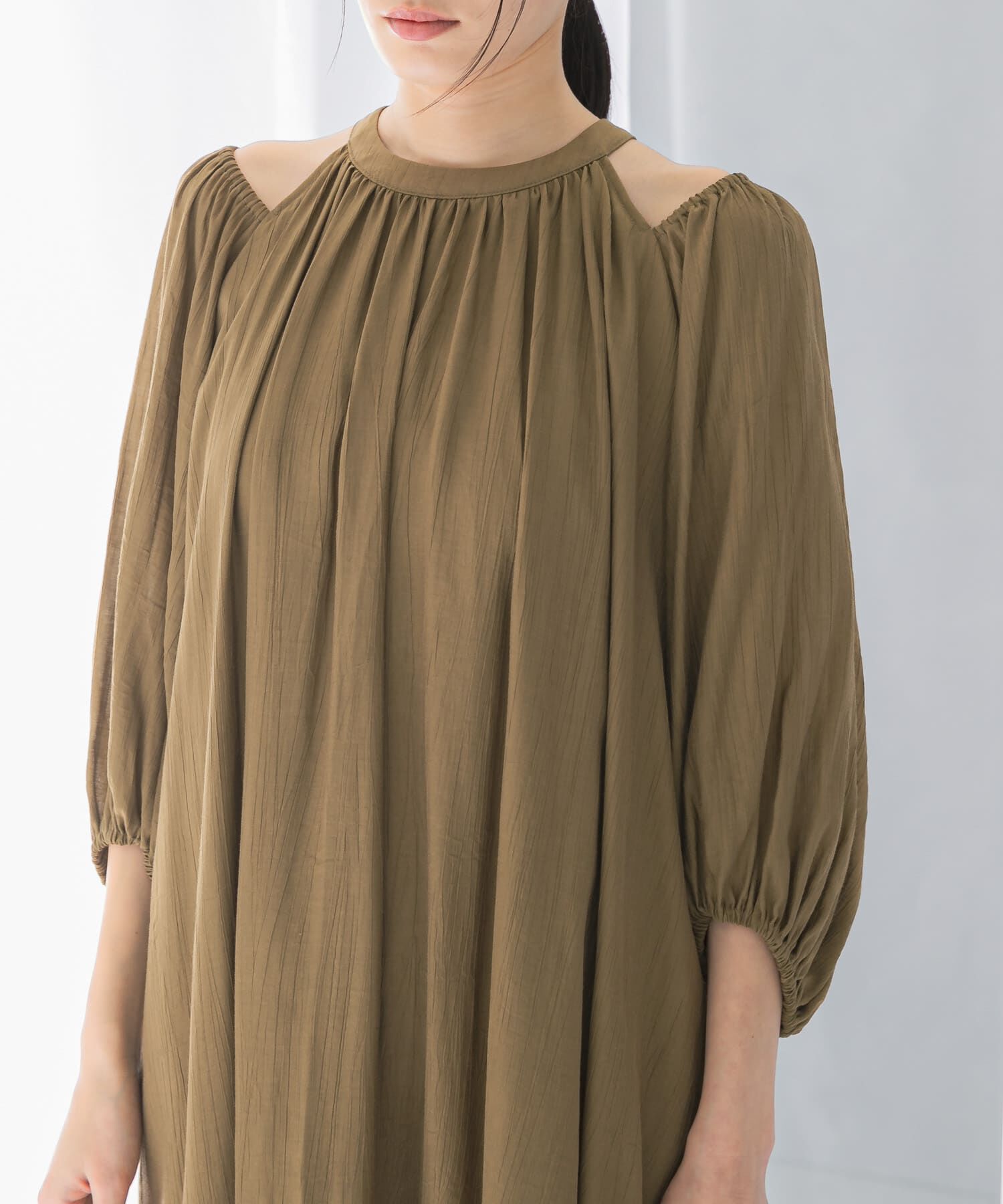 URBAN RESEARCH ROSSO「リネンライク2wayオフショルワンピース」|ワンピース|