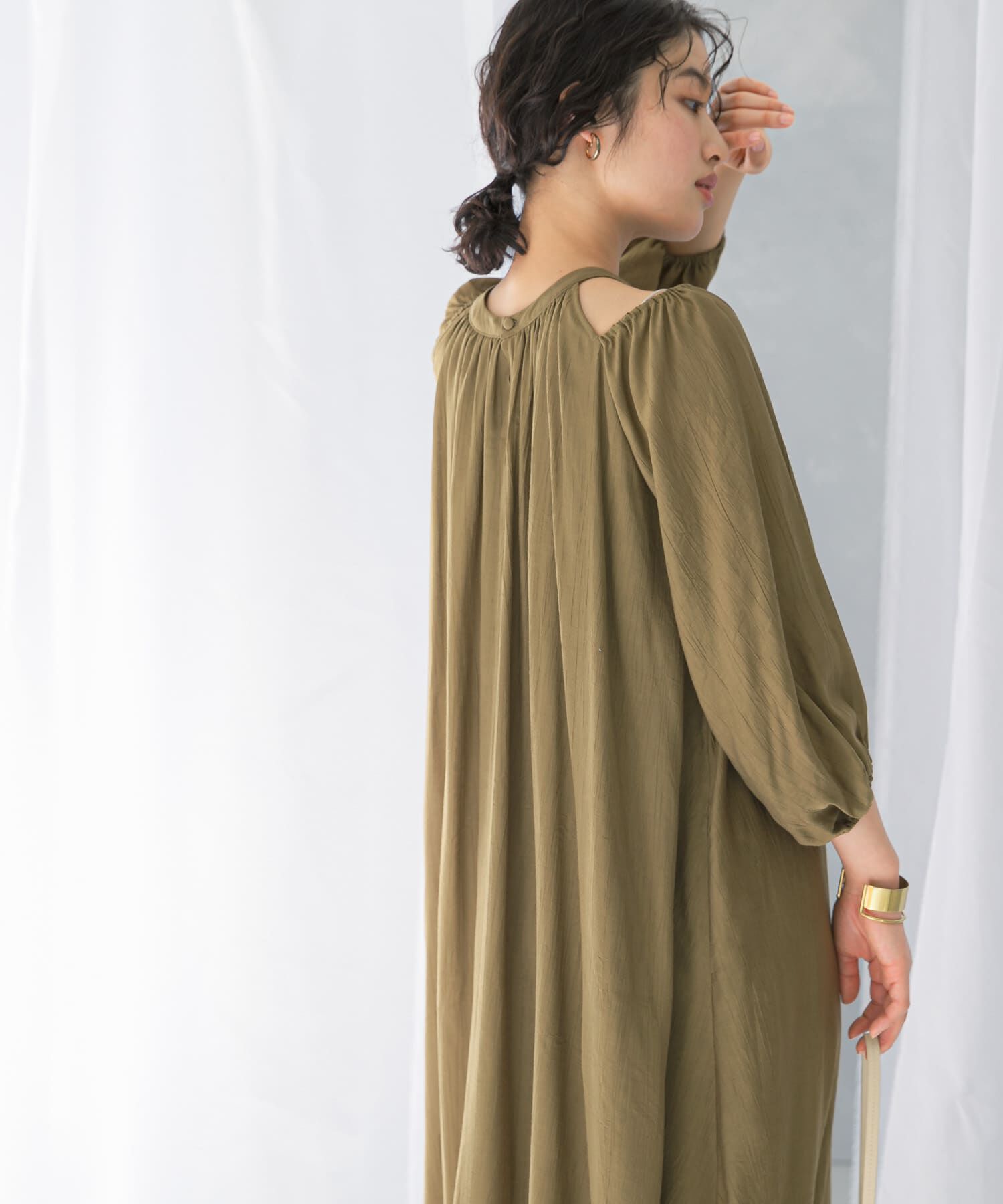 URBAN RESEARCH ROSSO「リネンライク2wayオフショルワンピース」|ワンピース|