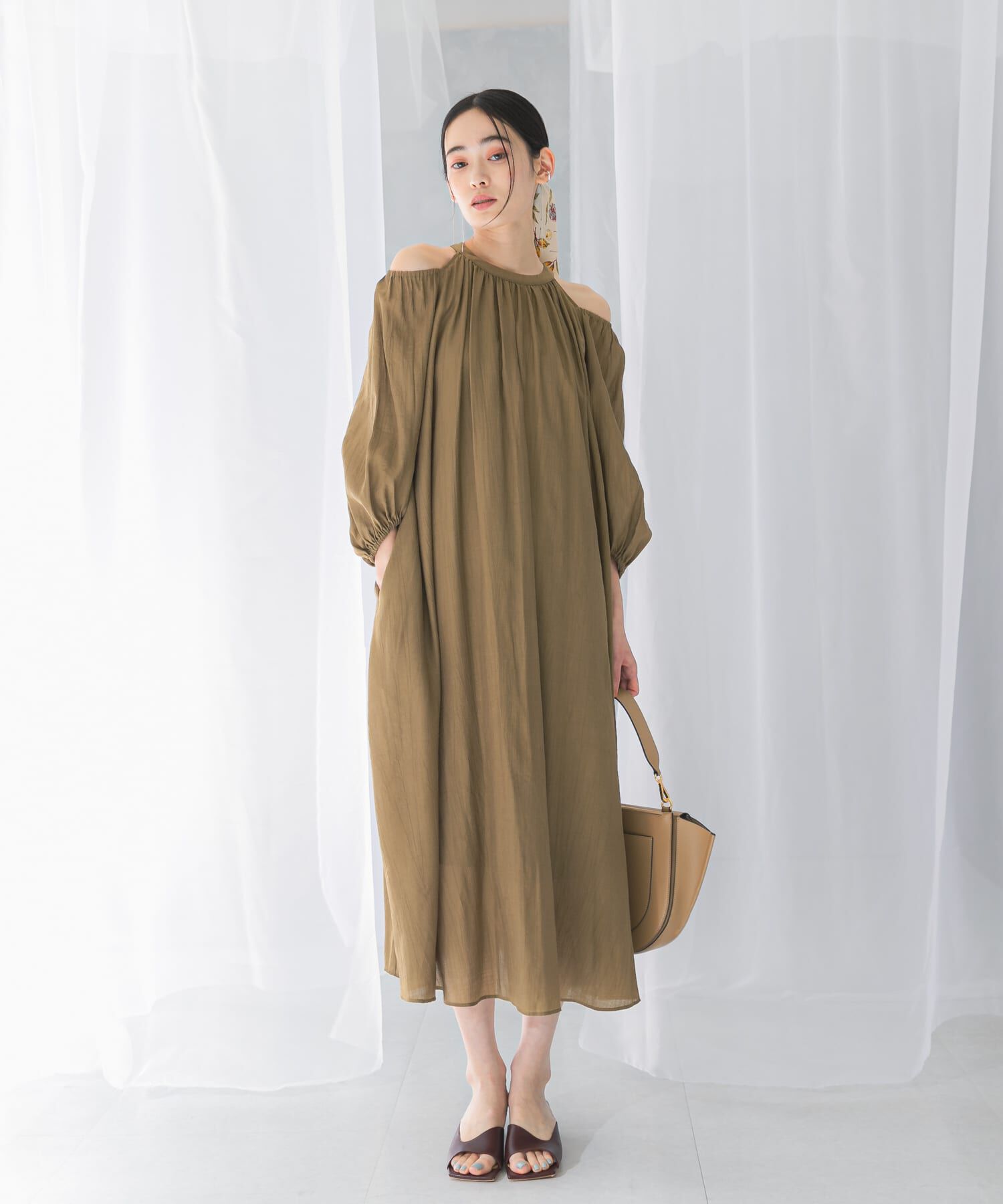 URBAN RESEARCH ROSSO「リネンライク2wayオフショルワンピース」|ワンピース|