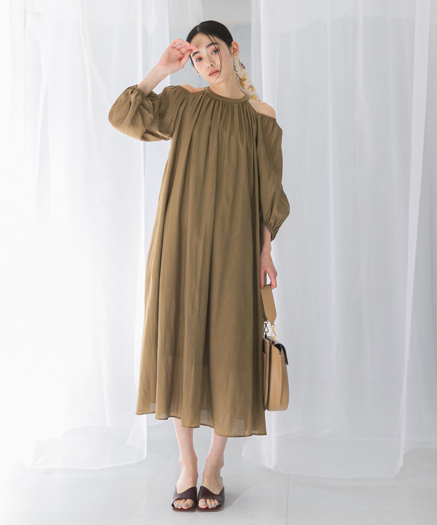 URBAN RESEARCH ROSSO「リネンライク2wayオフショルワンピース」|ワンピース|