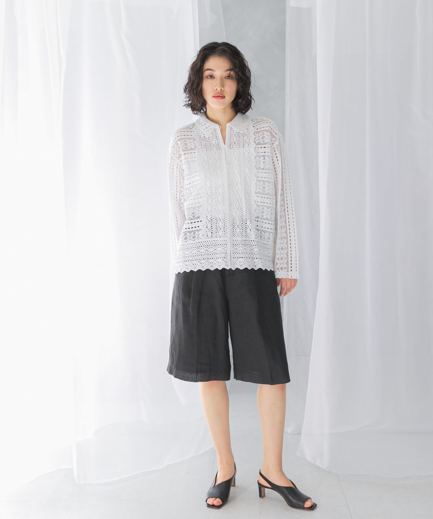 URBAN RESEARCH ROSSO「sara mallika　COTTON BORDER LACE TOP」|その他|