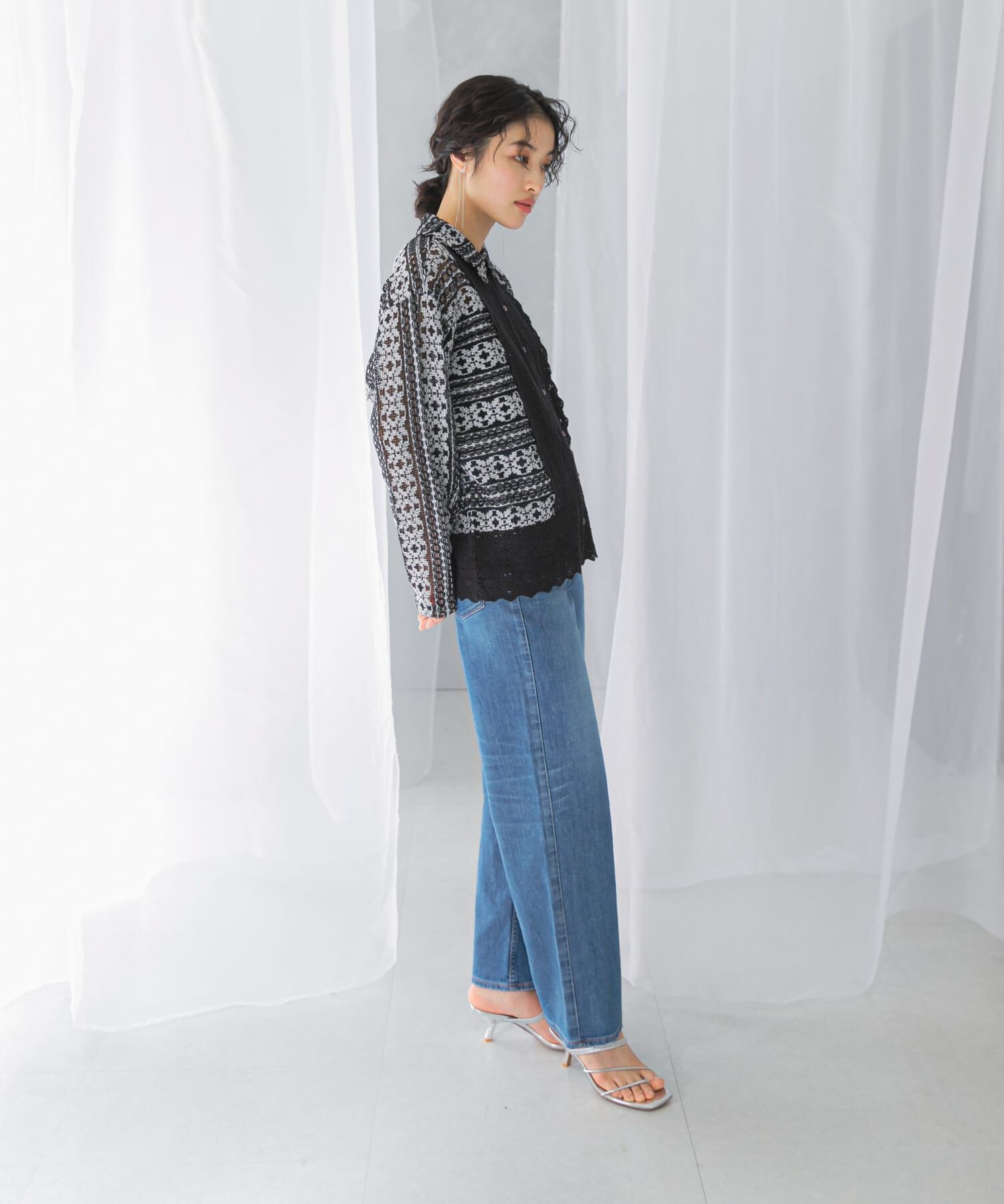 URBAN RESEARCH ROSSO「sara mallika　COTTON BORDER LACE TOP」|その他|