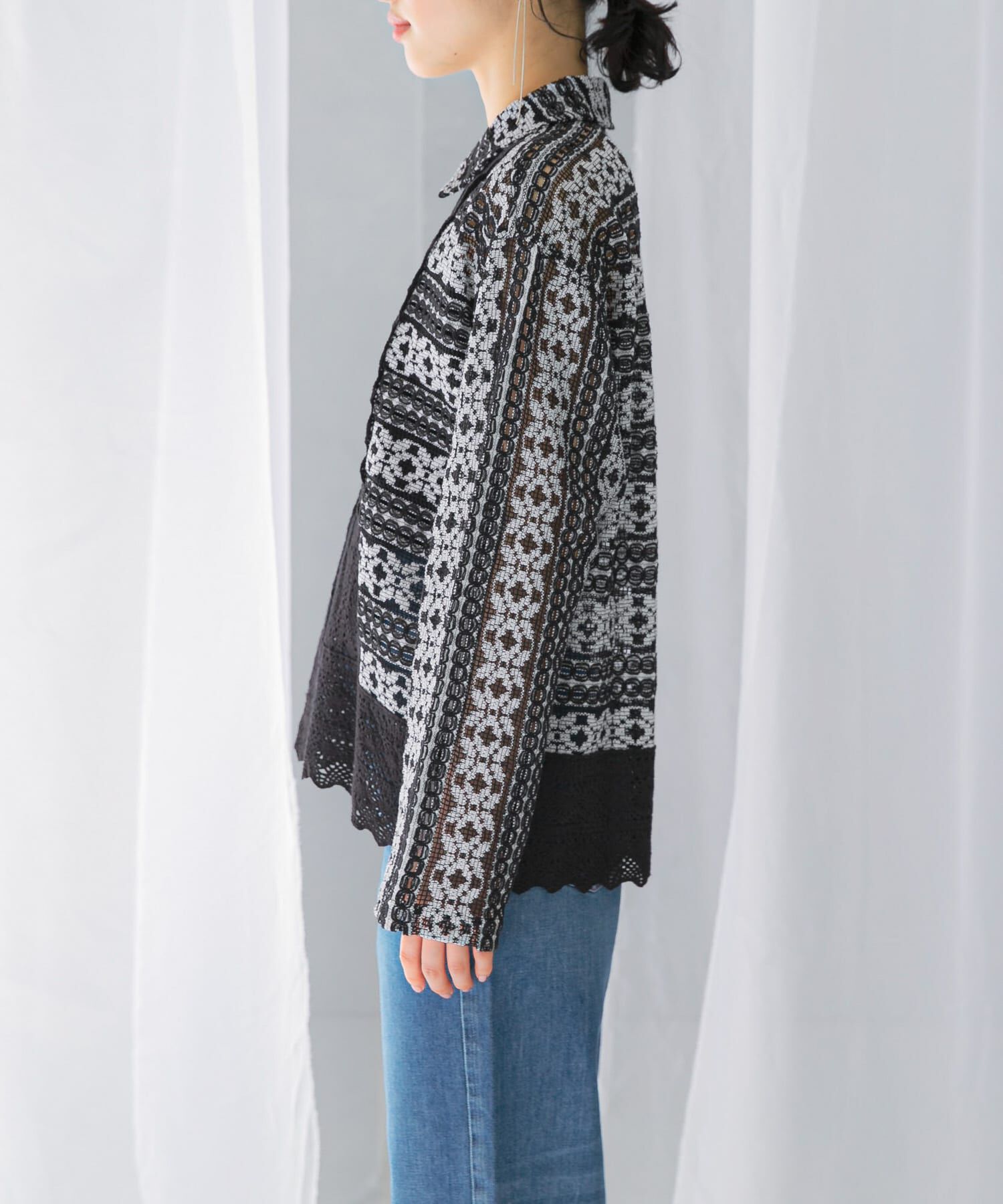 URBAN RESEARCH ROSSO「sara mallika　COTTON BORDER LACE TOP」|その他|