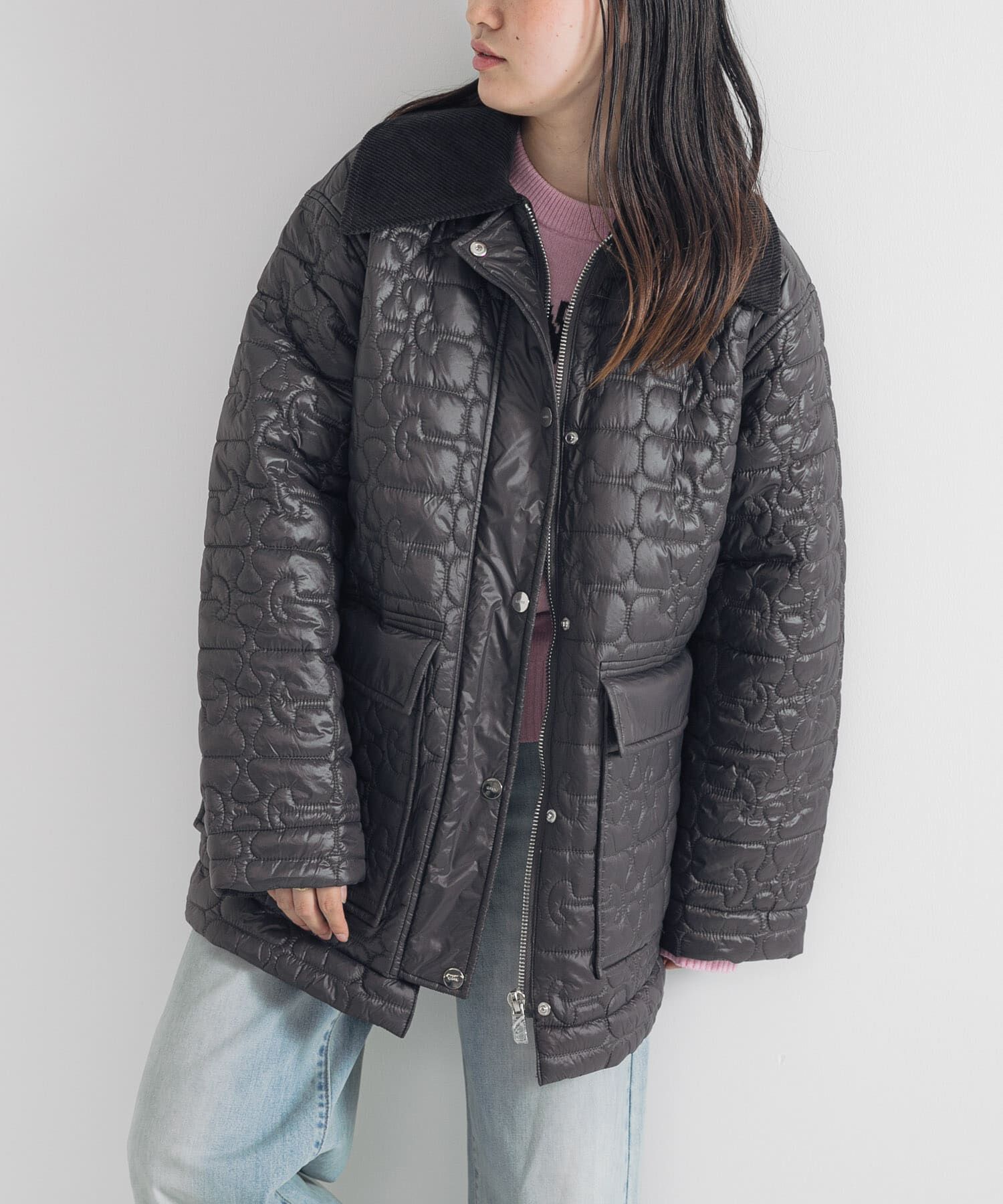 URBAN RESEARCH「GANNI　Shiny Quilt Midi Jacket」|ダウン|