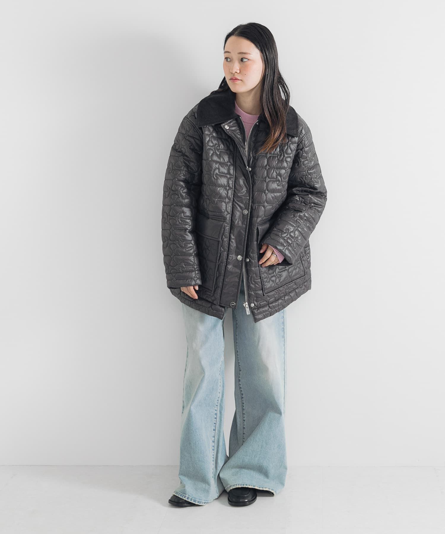 URBAN RESEARCH「GANNI　Shiny Quilt Midi Jacket」|ダウン|