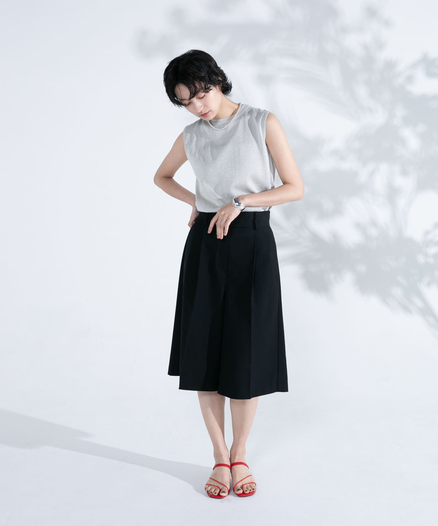 URBAN RESEARCH ROSSO「ブライトヤーンノースリーブニット」|ニット・セーター|