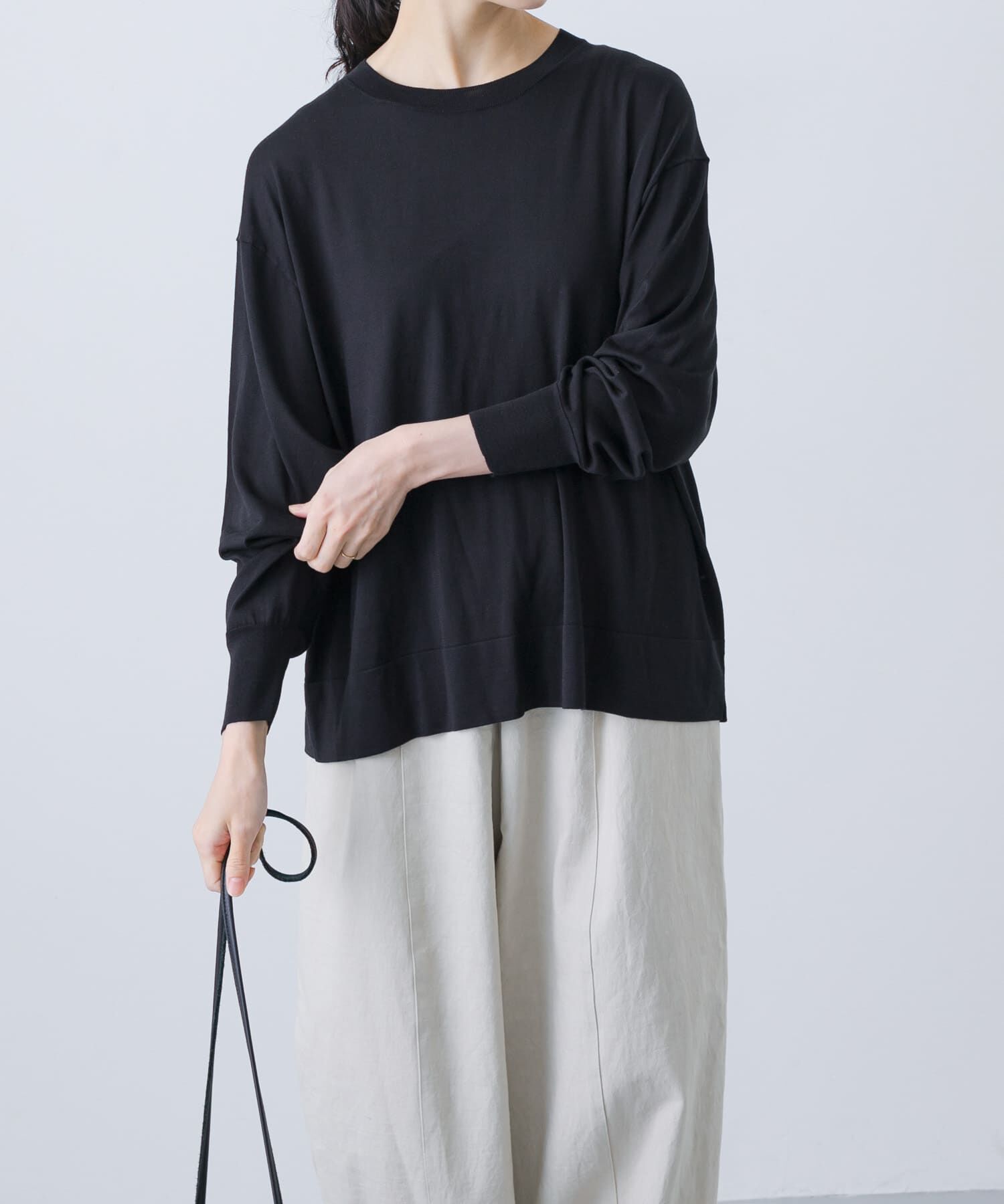 かぐれ「ウォッシャブルシルクワイドニット」|ニット・セーター|