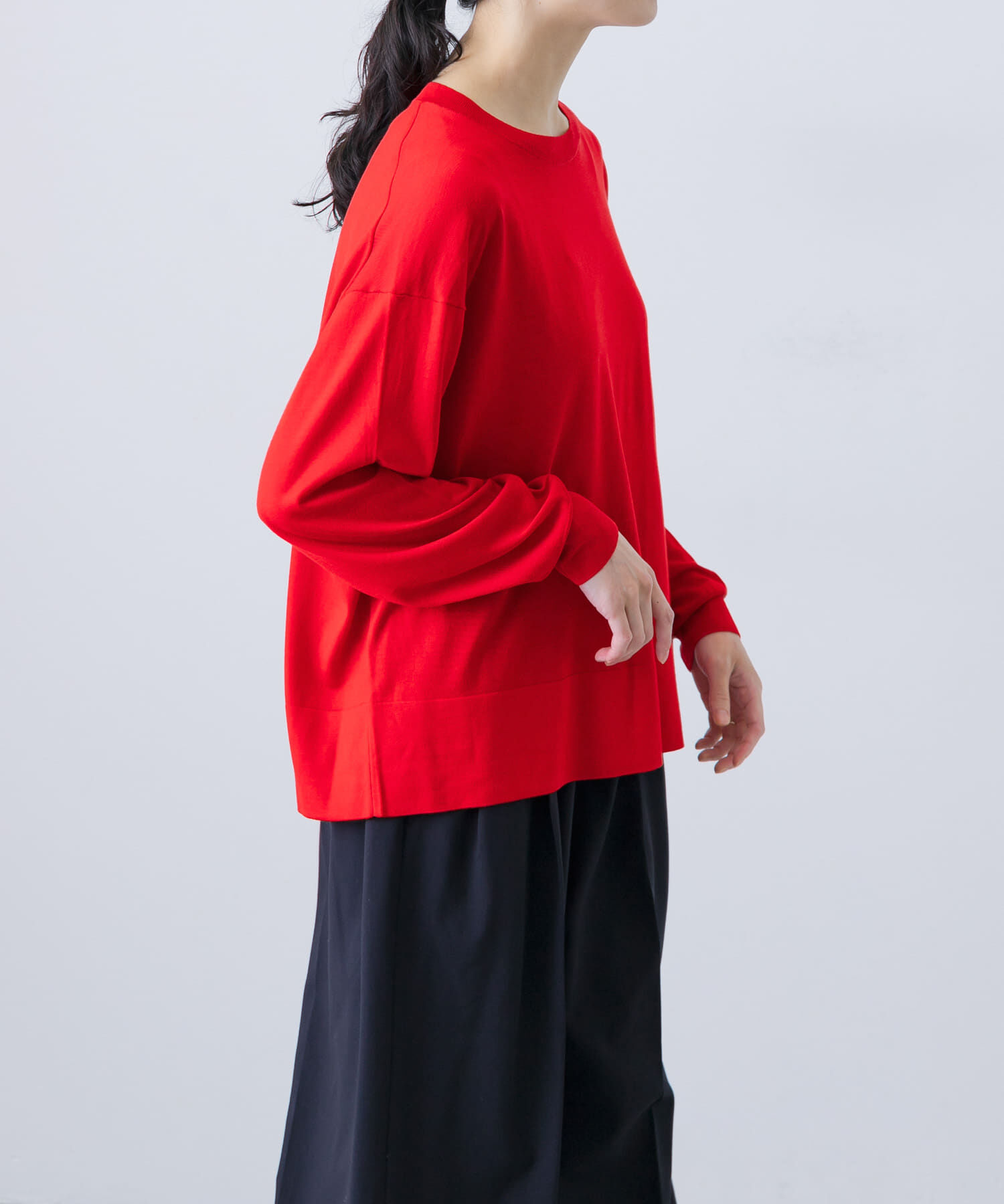 かぐれ「ウォッシャブルシルクワイドニット」|ニット・セーター|