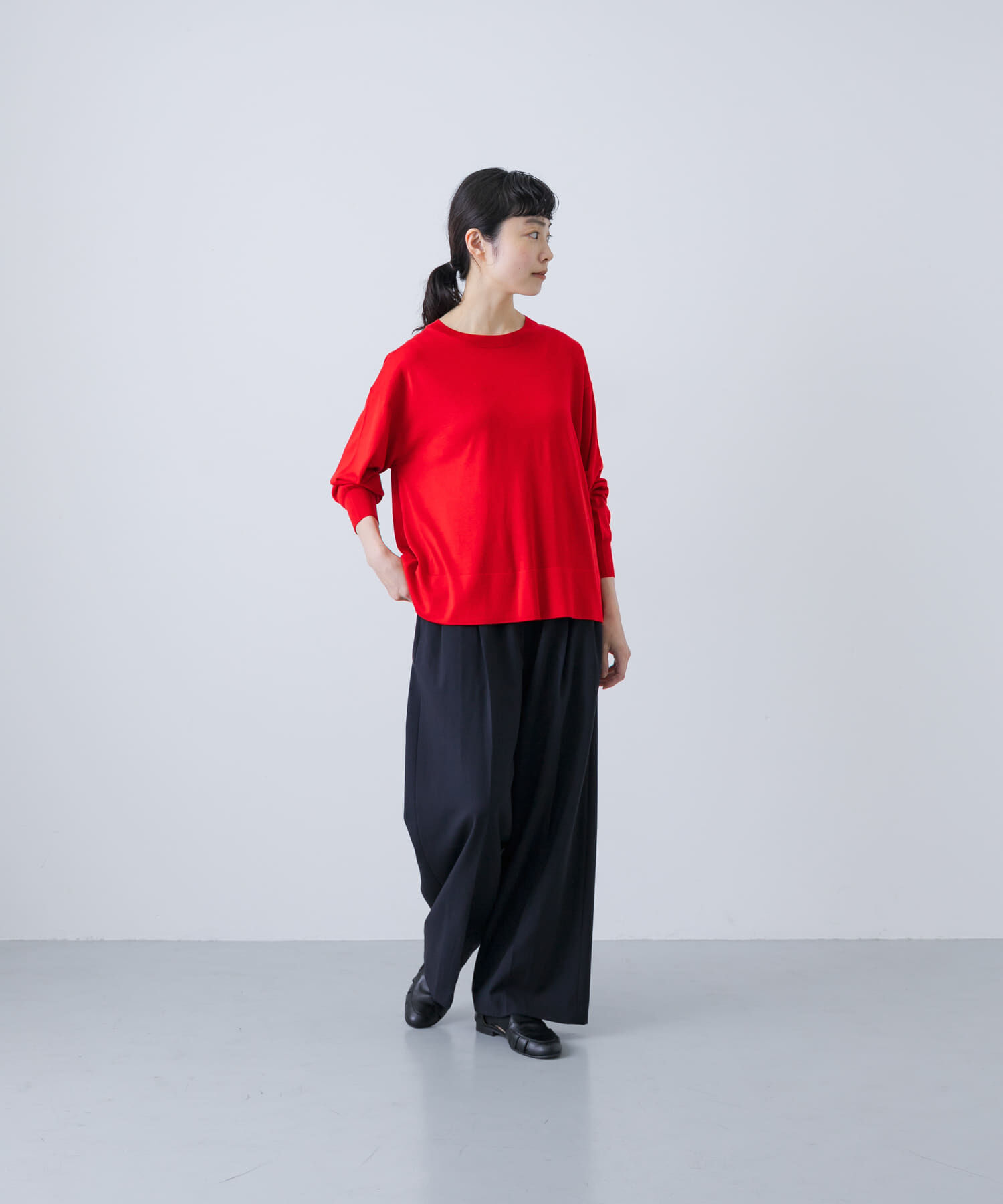 かぐれ「ウォッシャブルシルクワイドニット」|ニット・セーター|